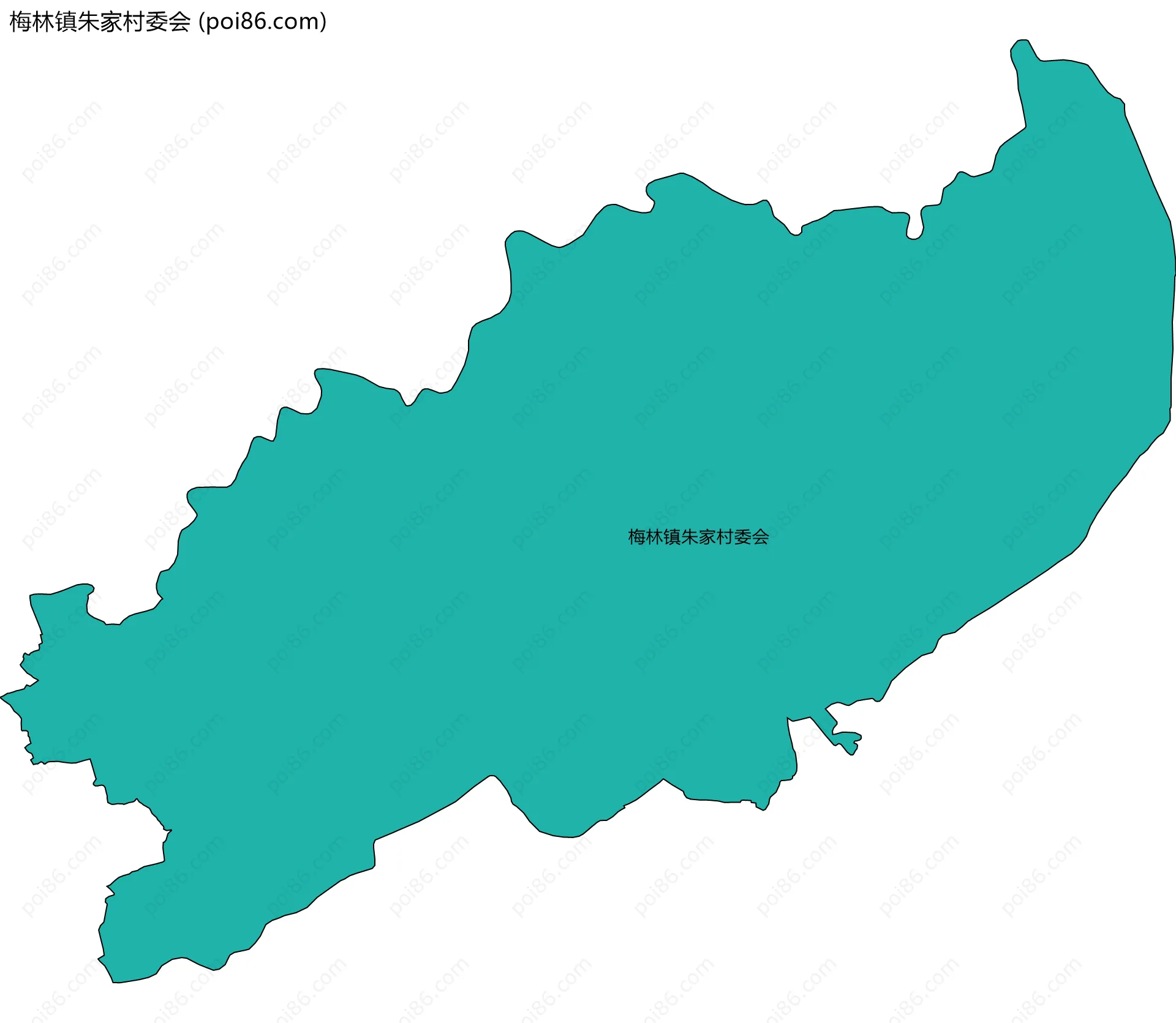 梅林镇朱家村委会边界地图