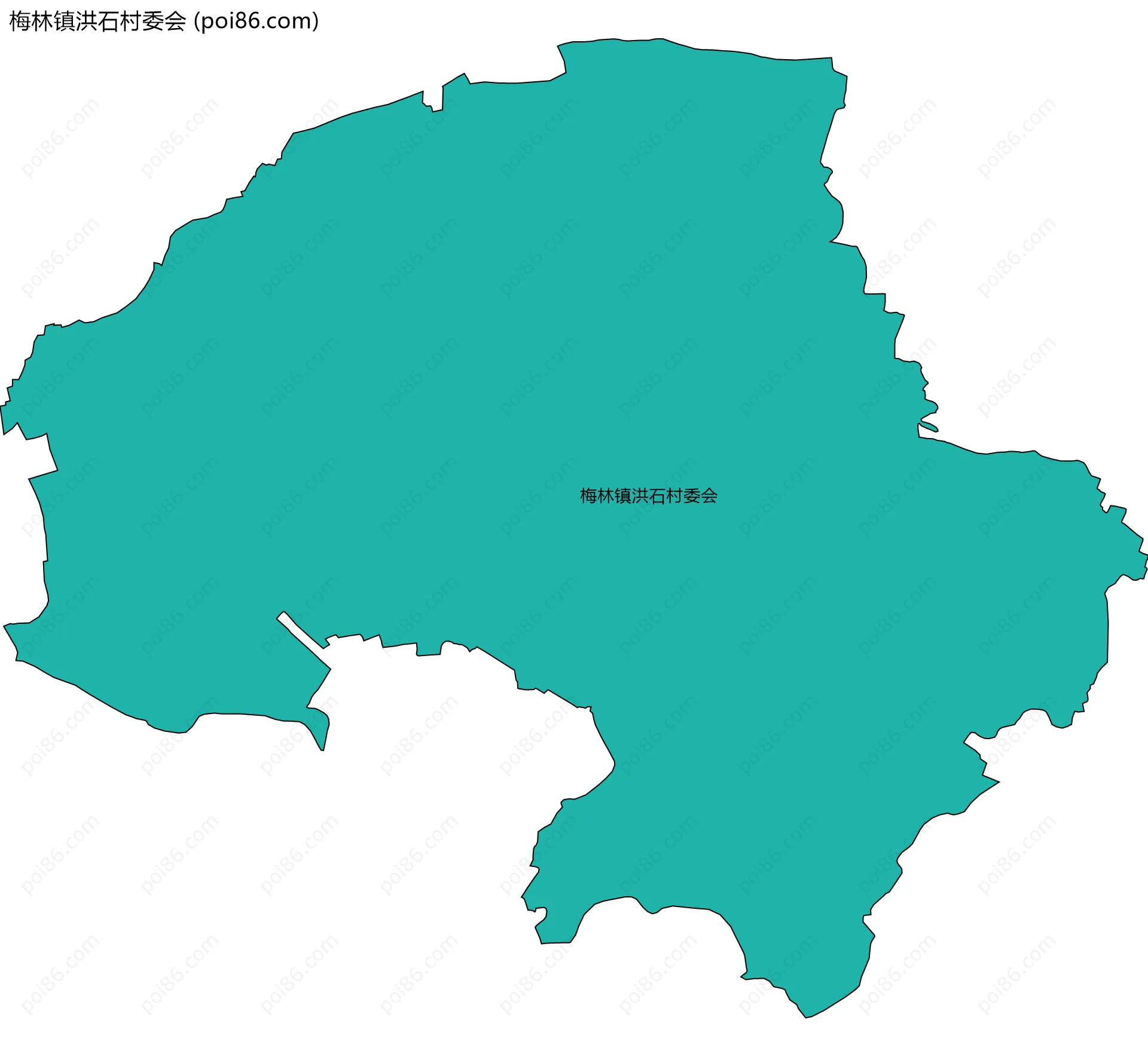 梅林镇洪石村委会边界地图