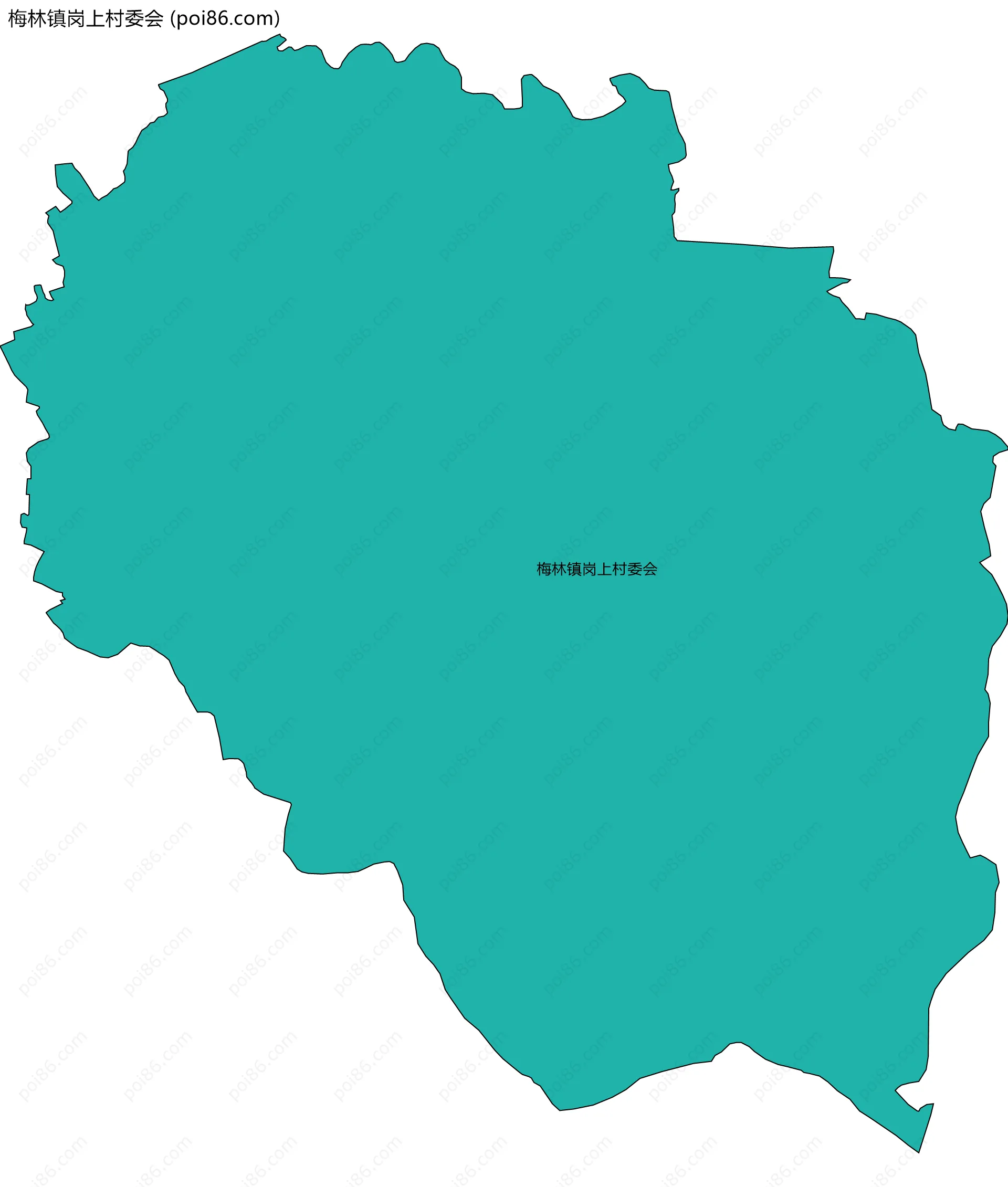 梅林镇岗上村委会边界地图
