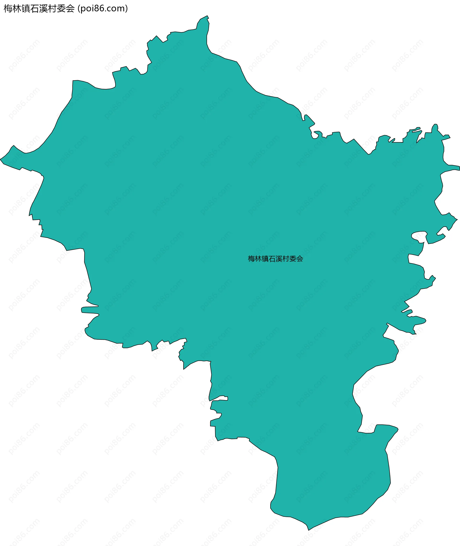 梅林镇石溪村委会边界地图