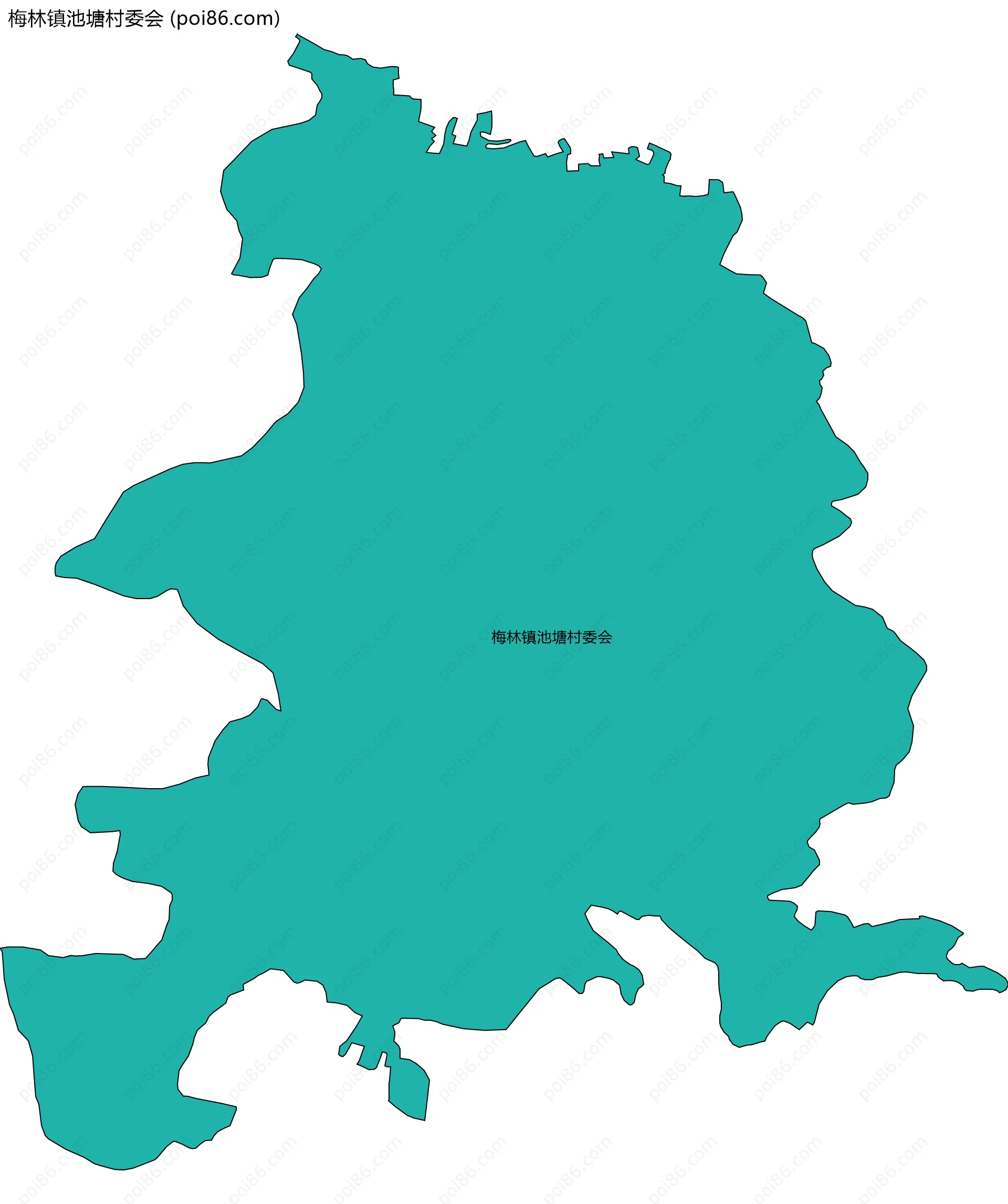 梅林镇池塘村委会边界地图