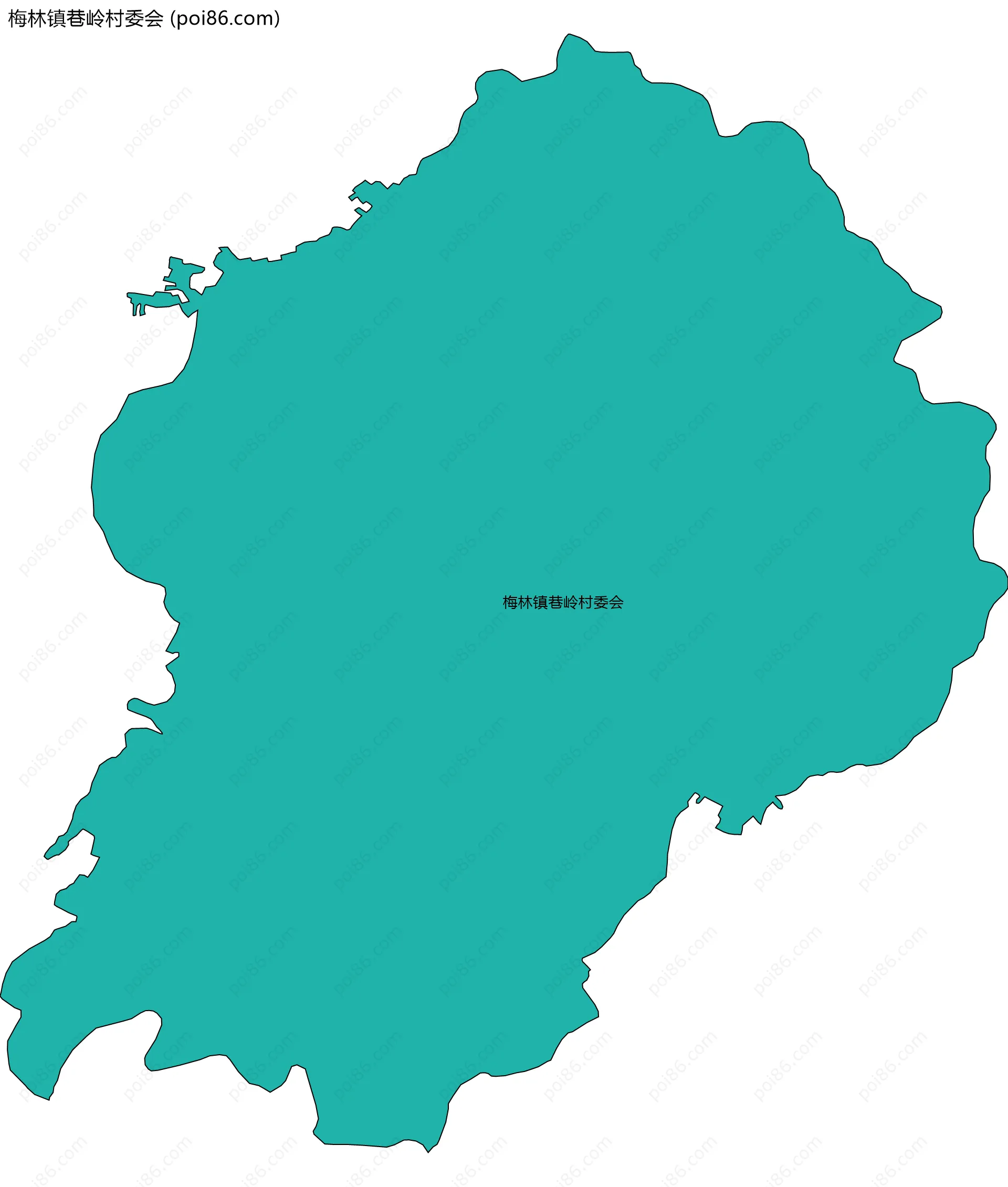 梅林镇巷岭村委会边界地图