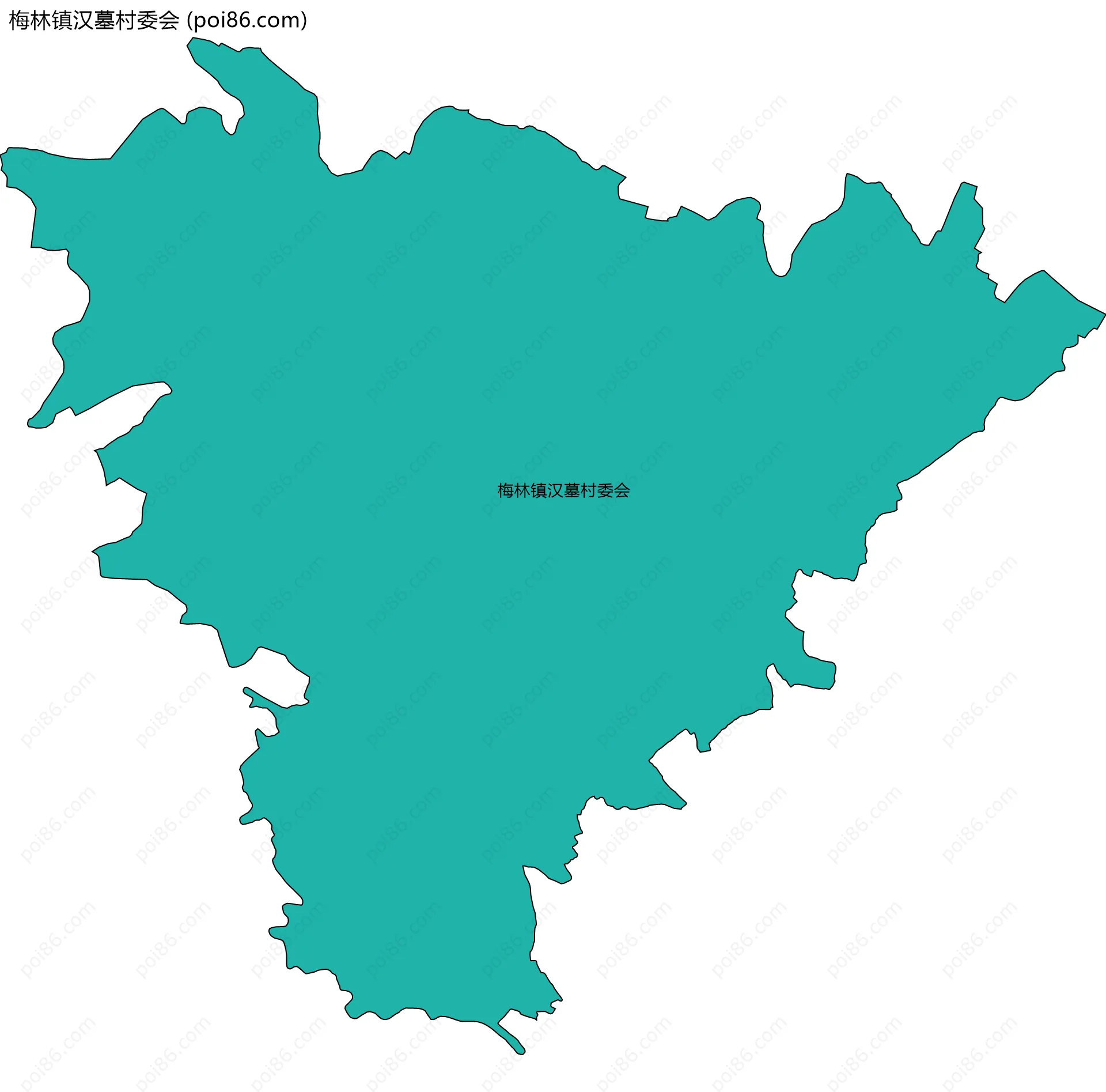 梅林镇汉墓村委会边界地图