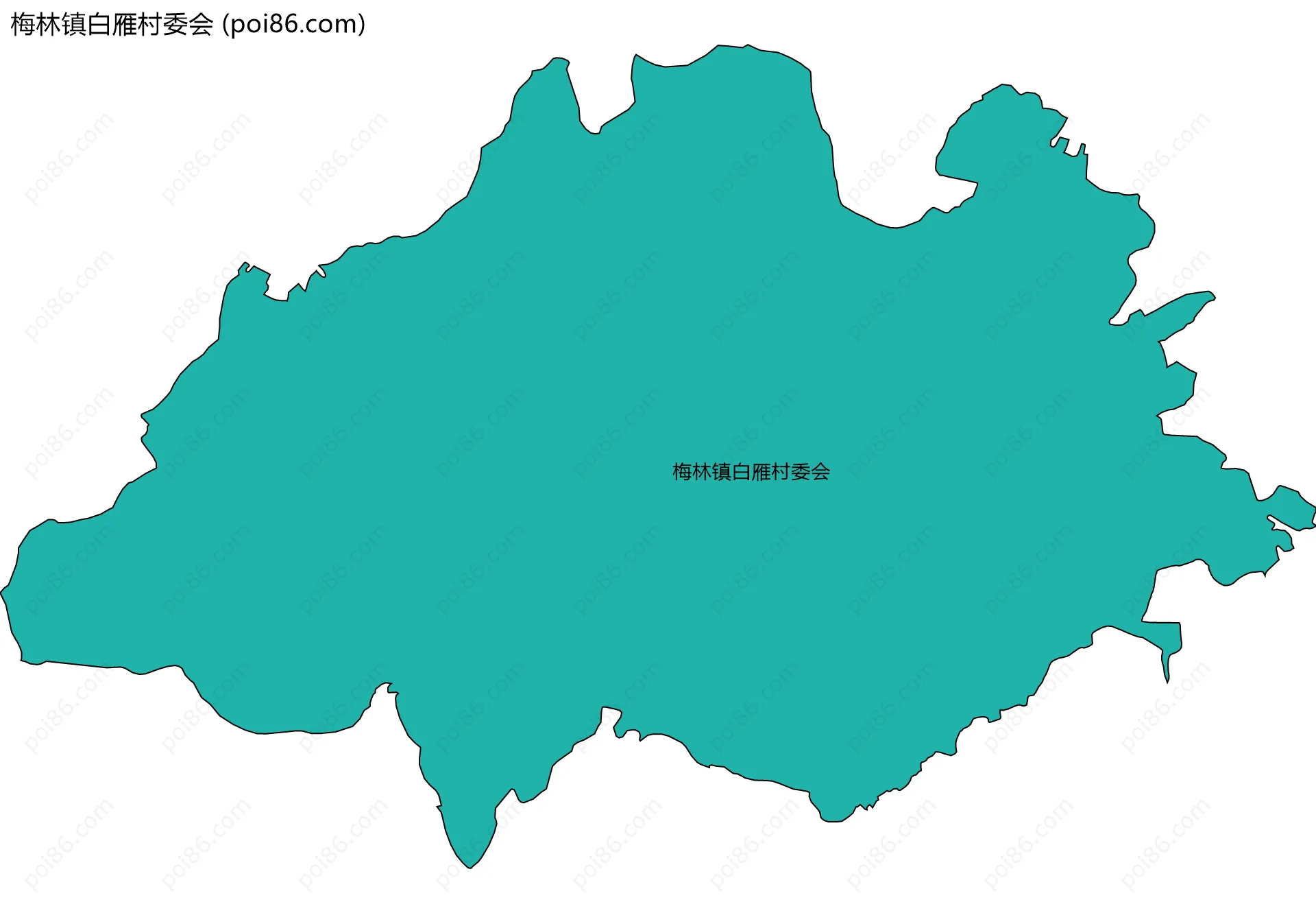 梅林镇白雁村委会边界地图