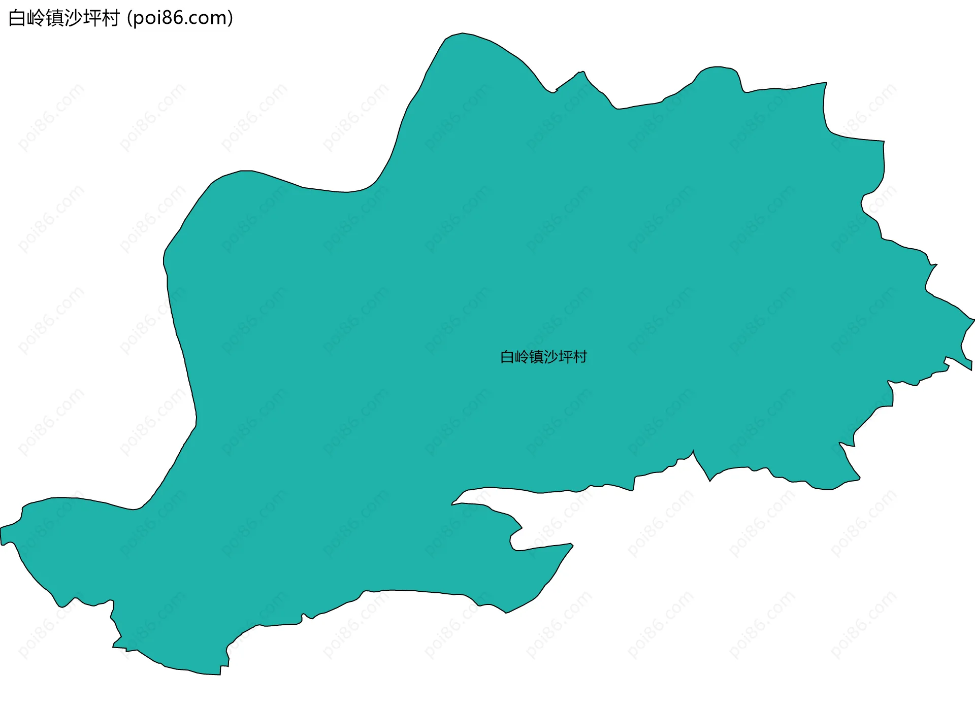 白岭镇沙坪村边界地图