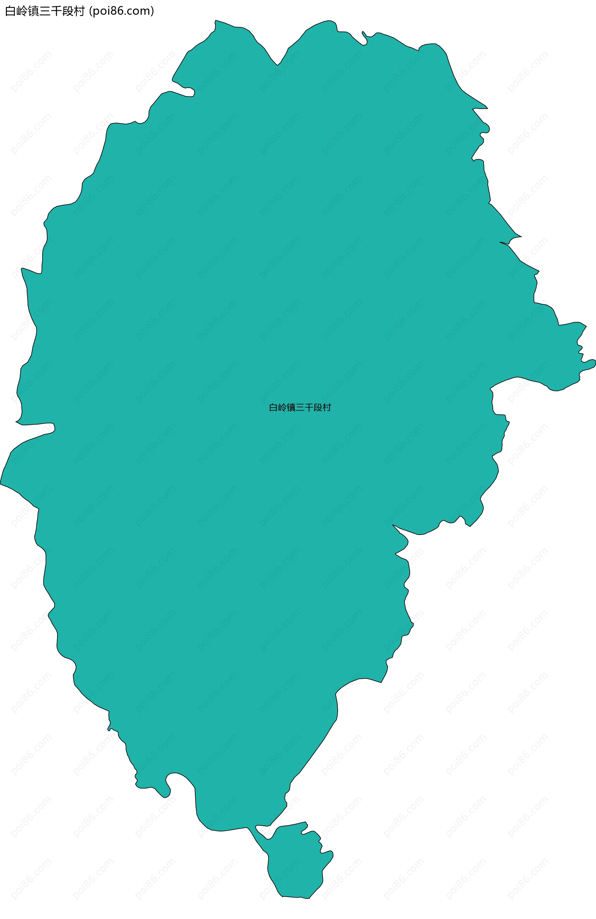 白岭镇三千段村边界地图