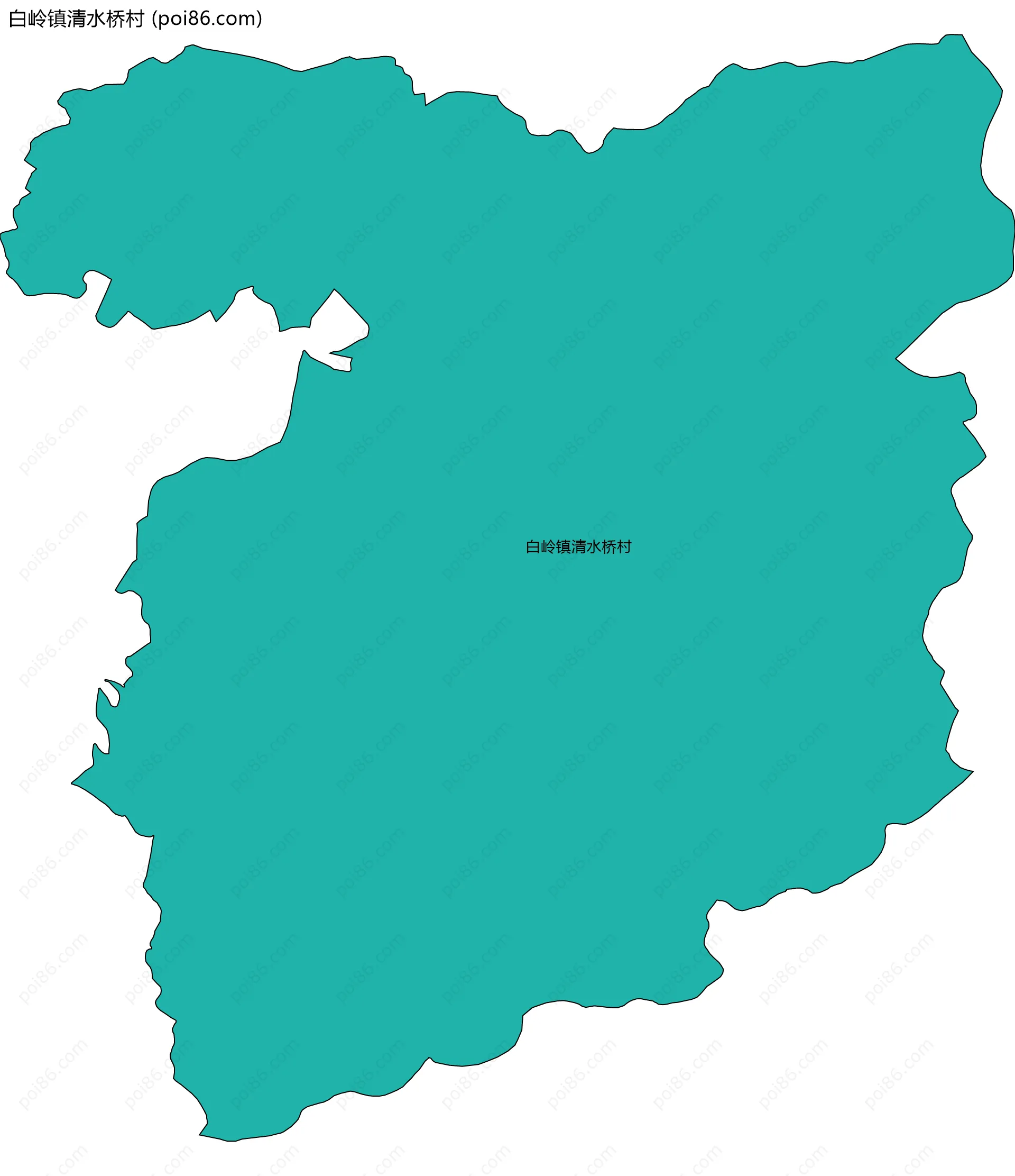 白岭镇清水桥村边界地图