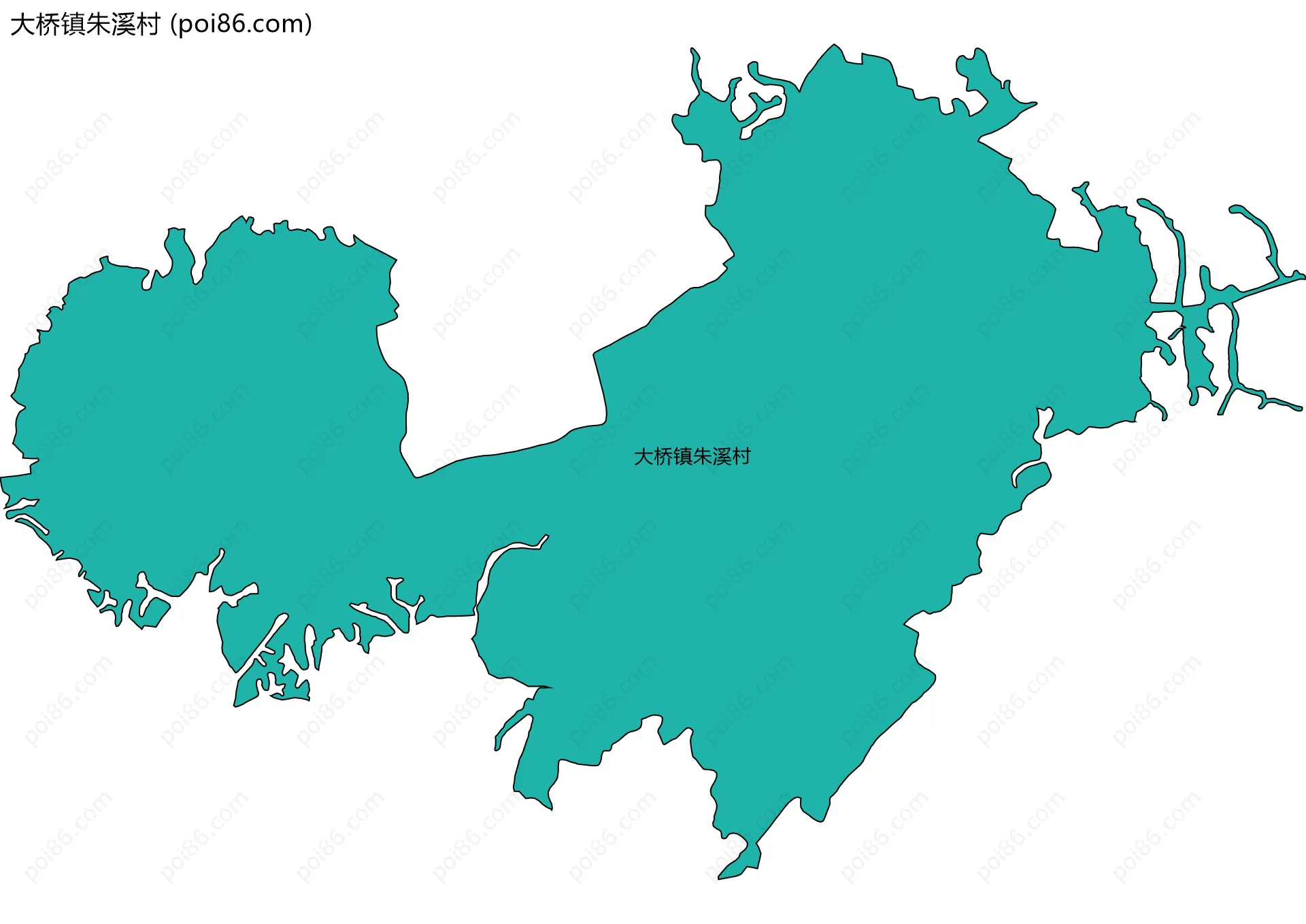 大桥镇朱溪村边界地图