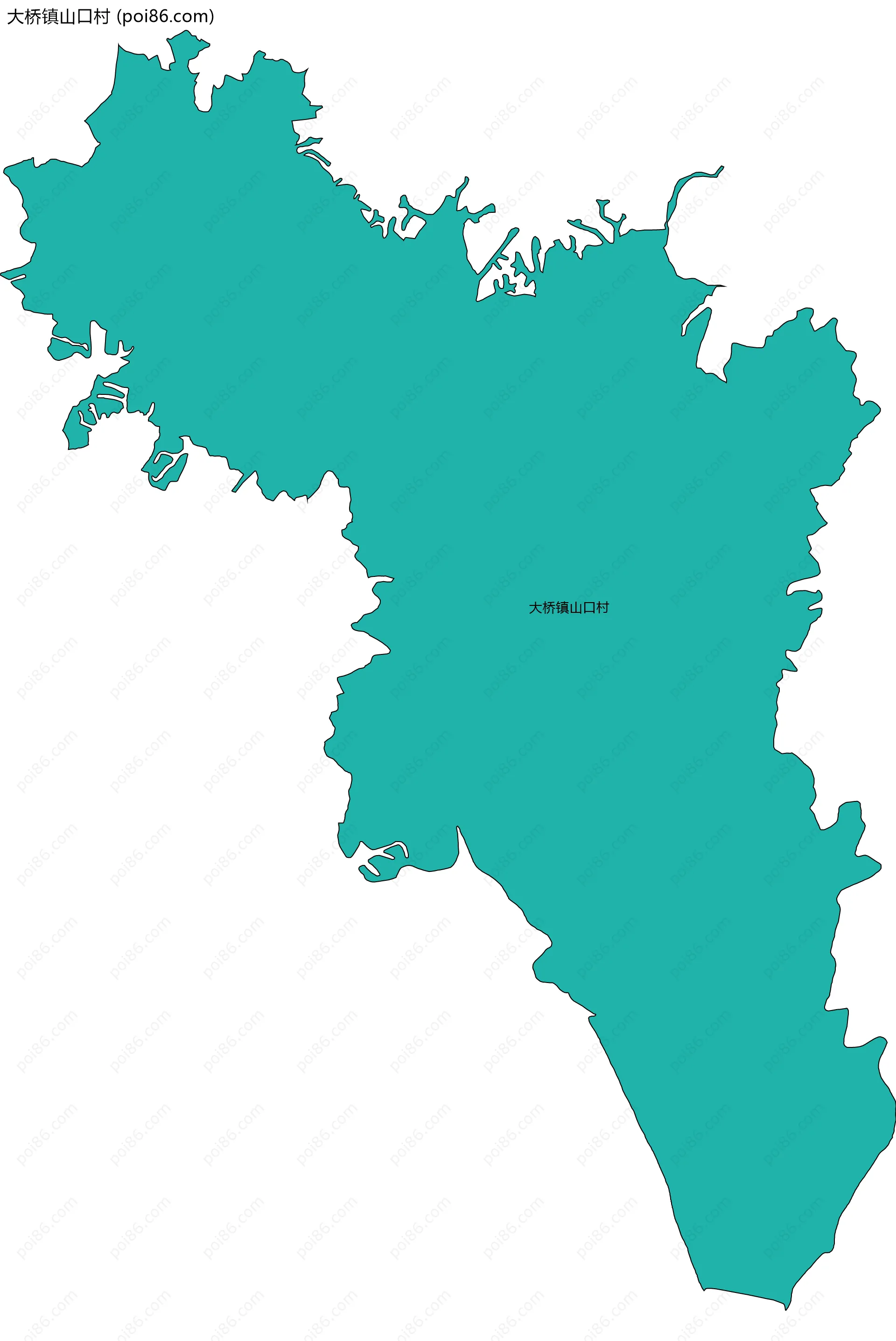 大桥镇山口村边界地图