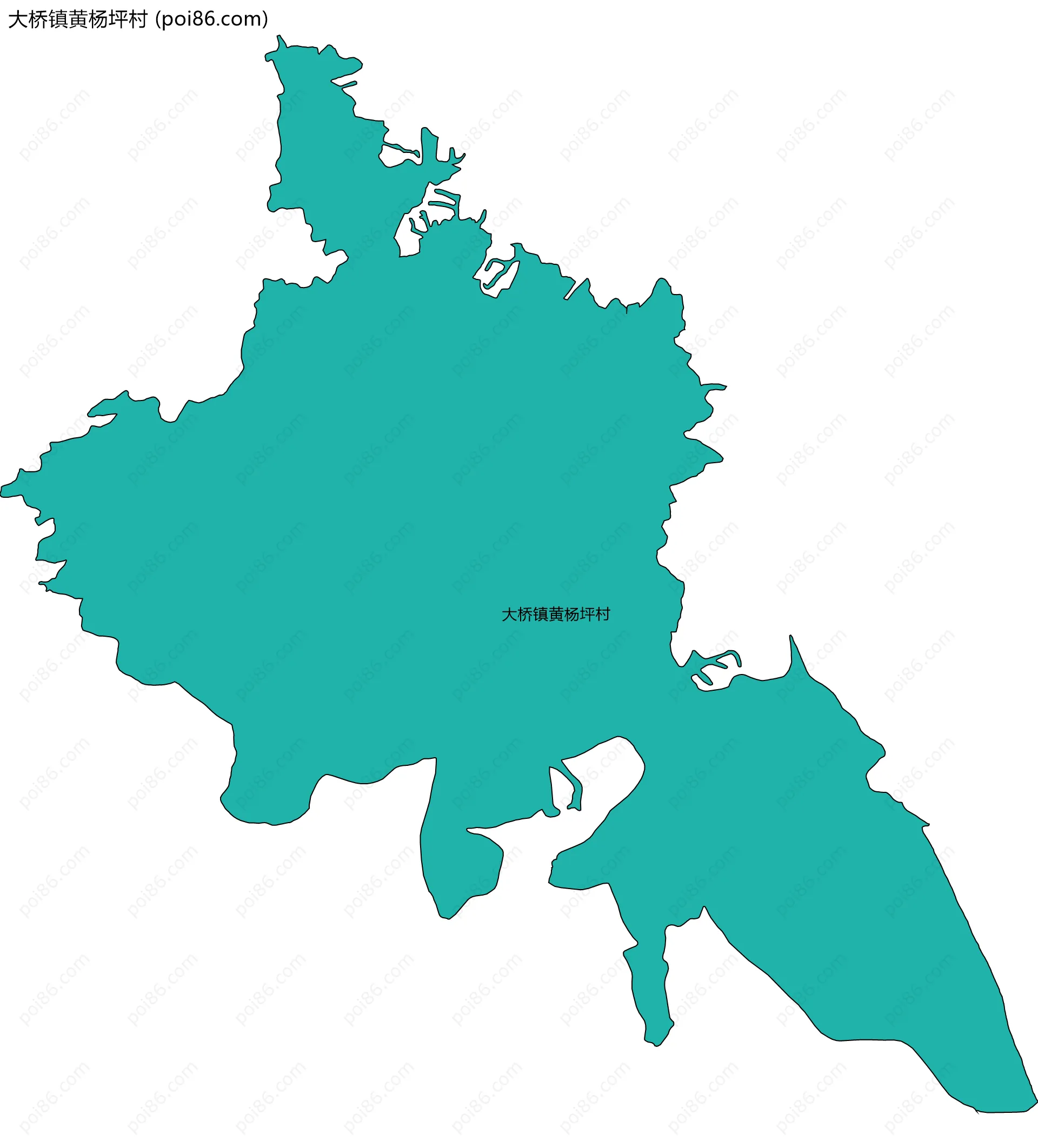 大桥镇黄杨坪村边界地图