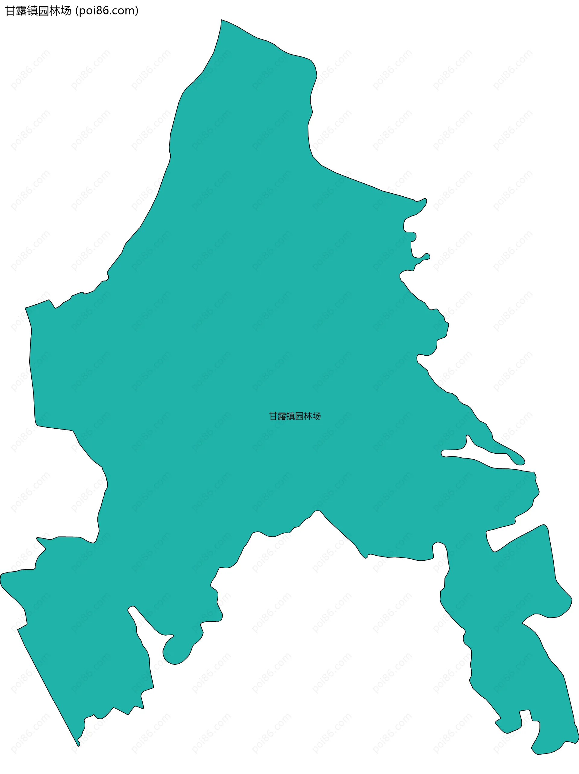 甘露镇园林场边界地图(五级行政区划)