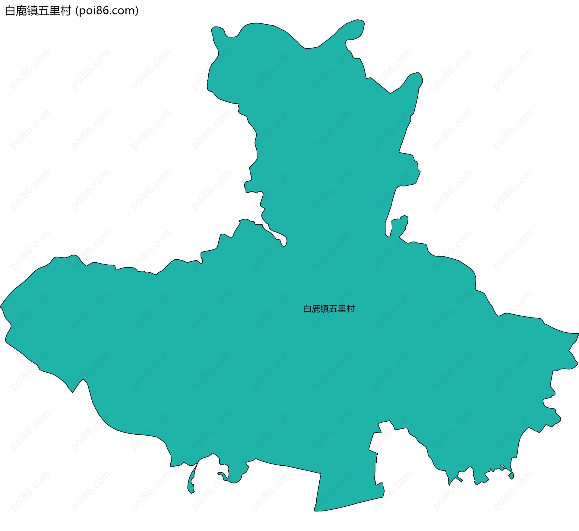 白鹿镇五里村边界地图
