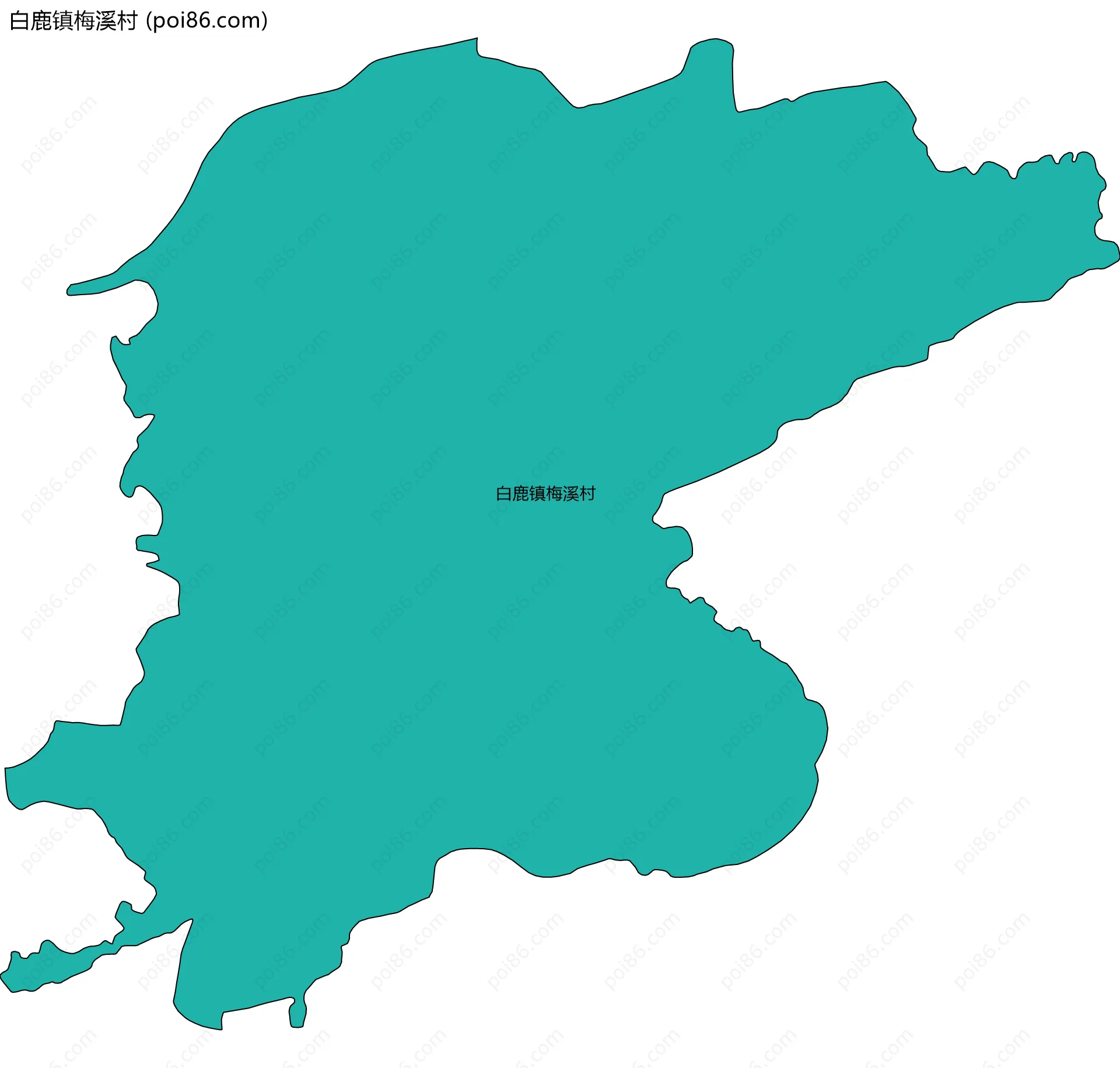 白鹿镇梅溪村边界地图