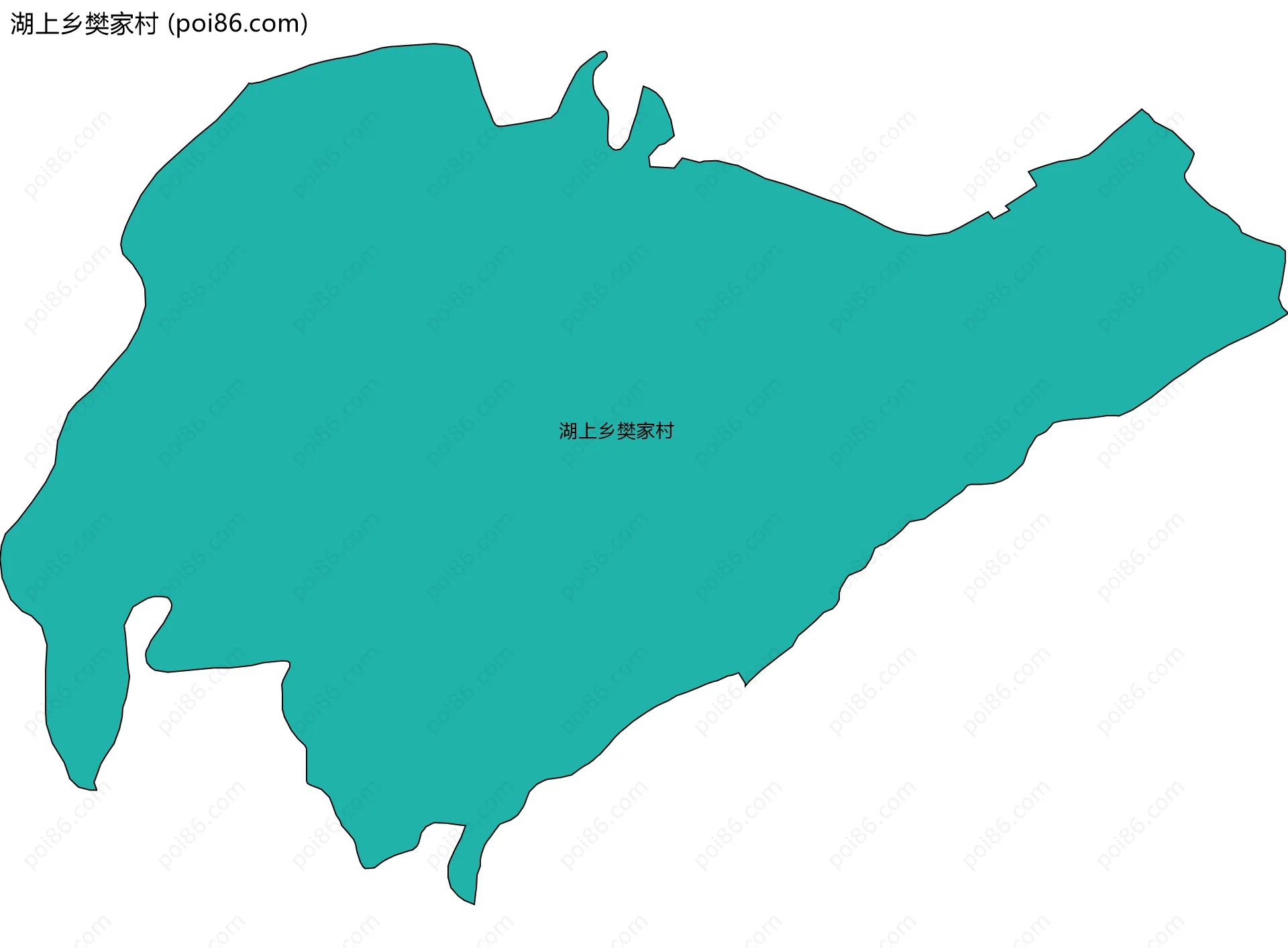 湖上乡樊家村边界地图