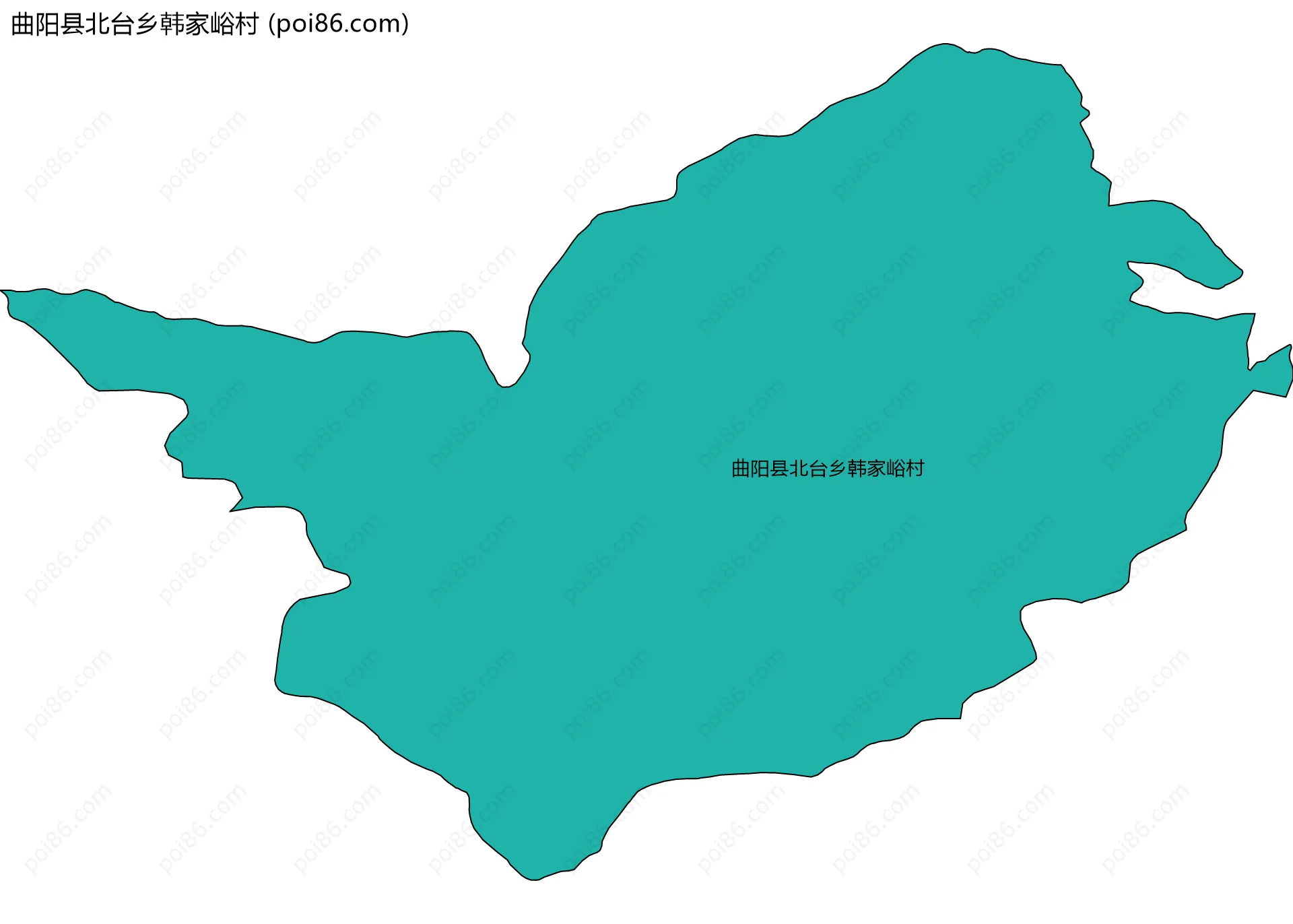 曲阳县北台乡韩家峪村边界地图