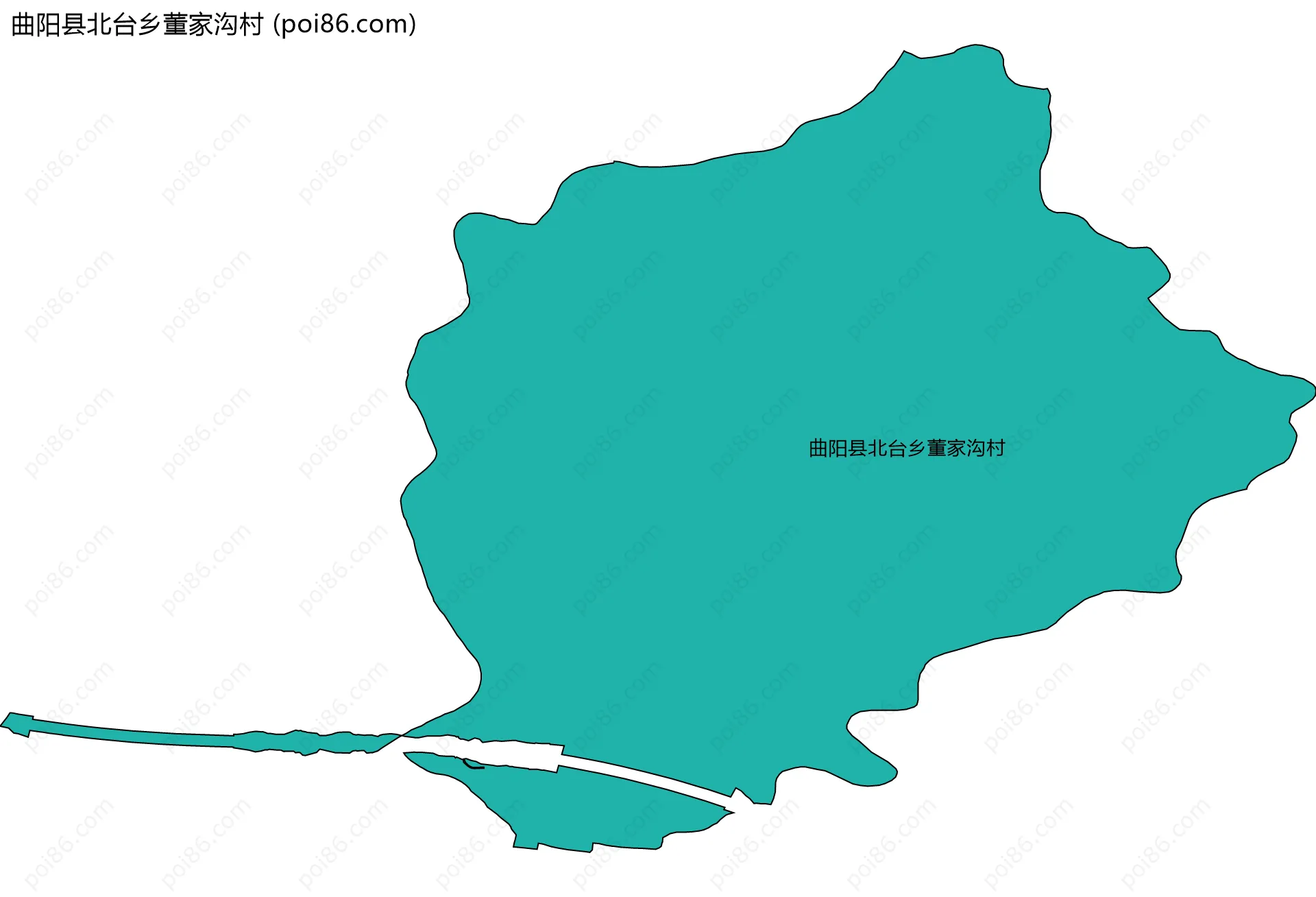 曲阳县北台乡董家沟村边界地图