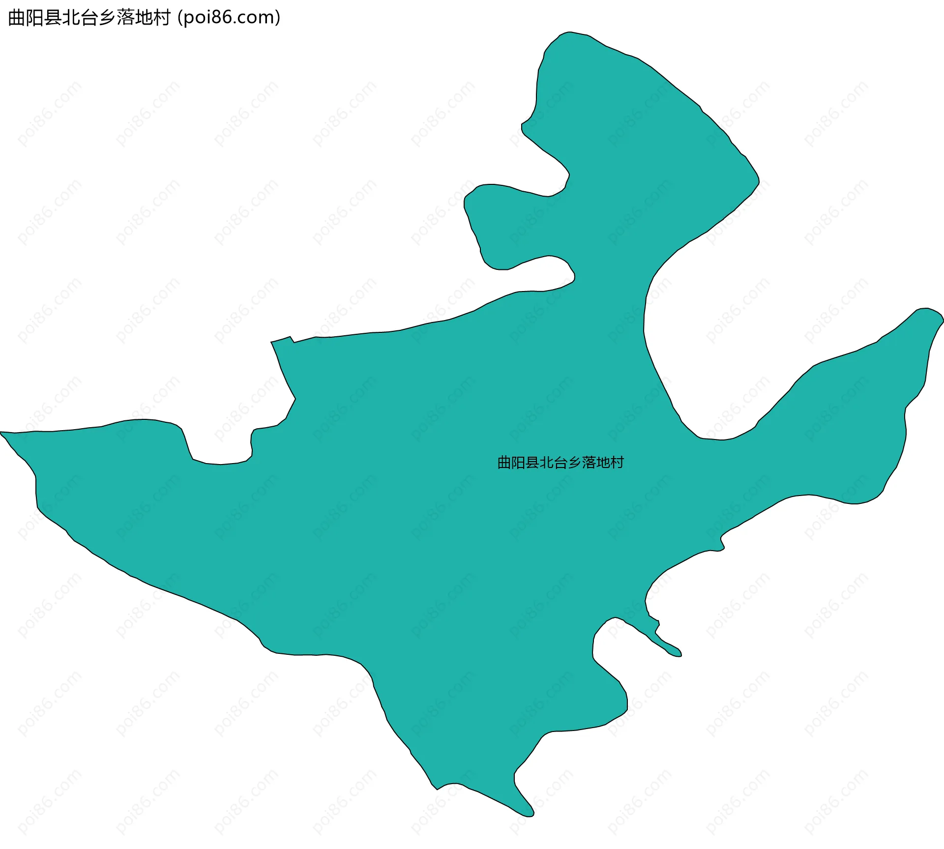 曲阳县北台乡落地村边界地图