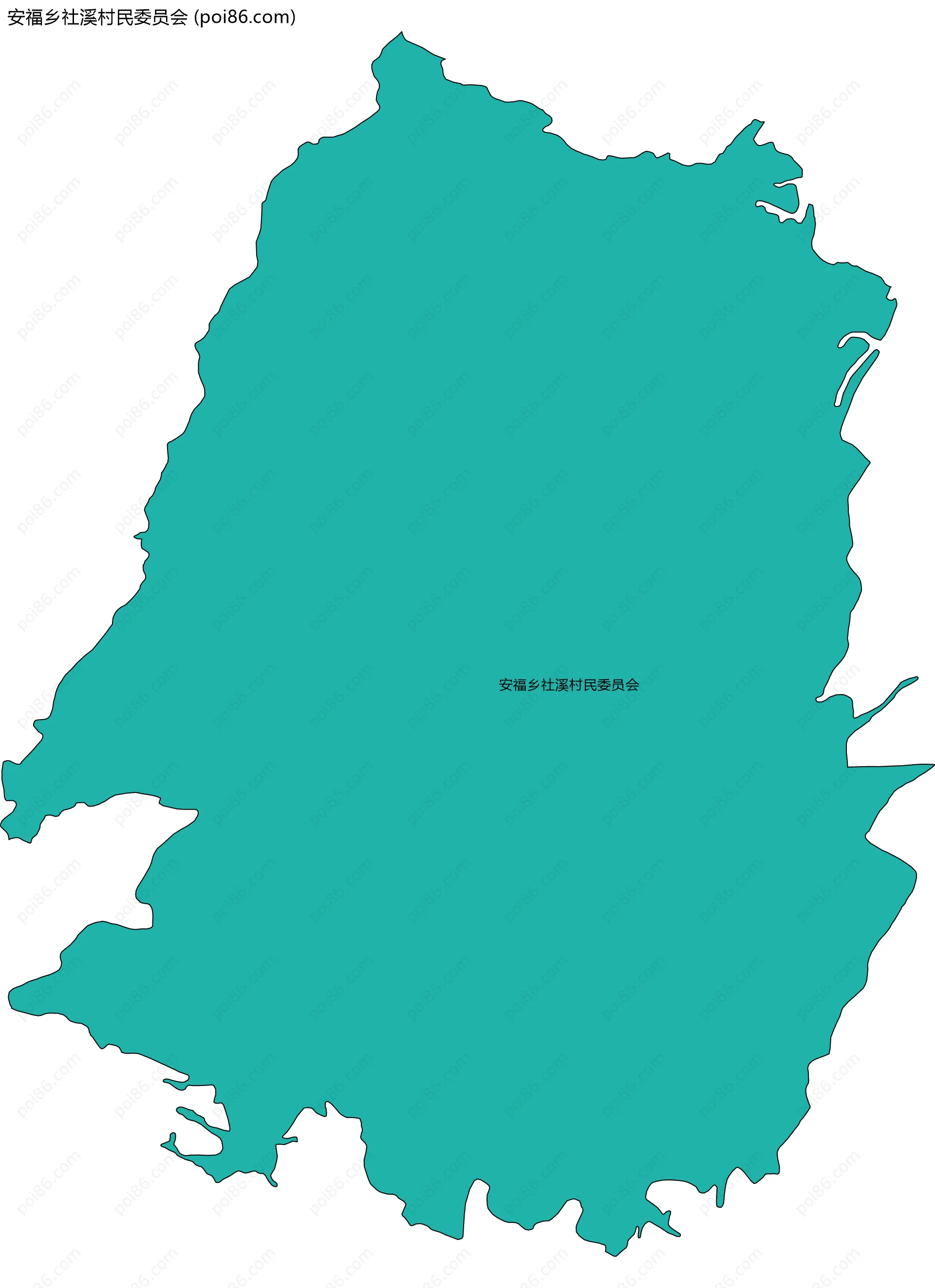 安福乡社溪村民委员会边界地图