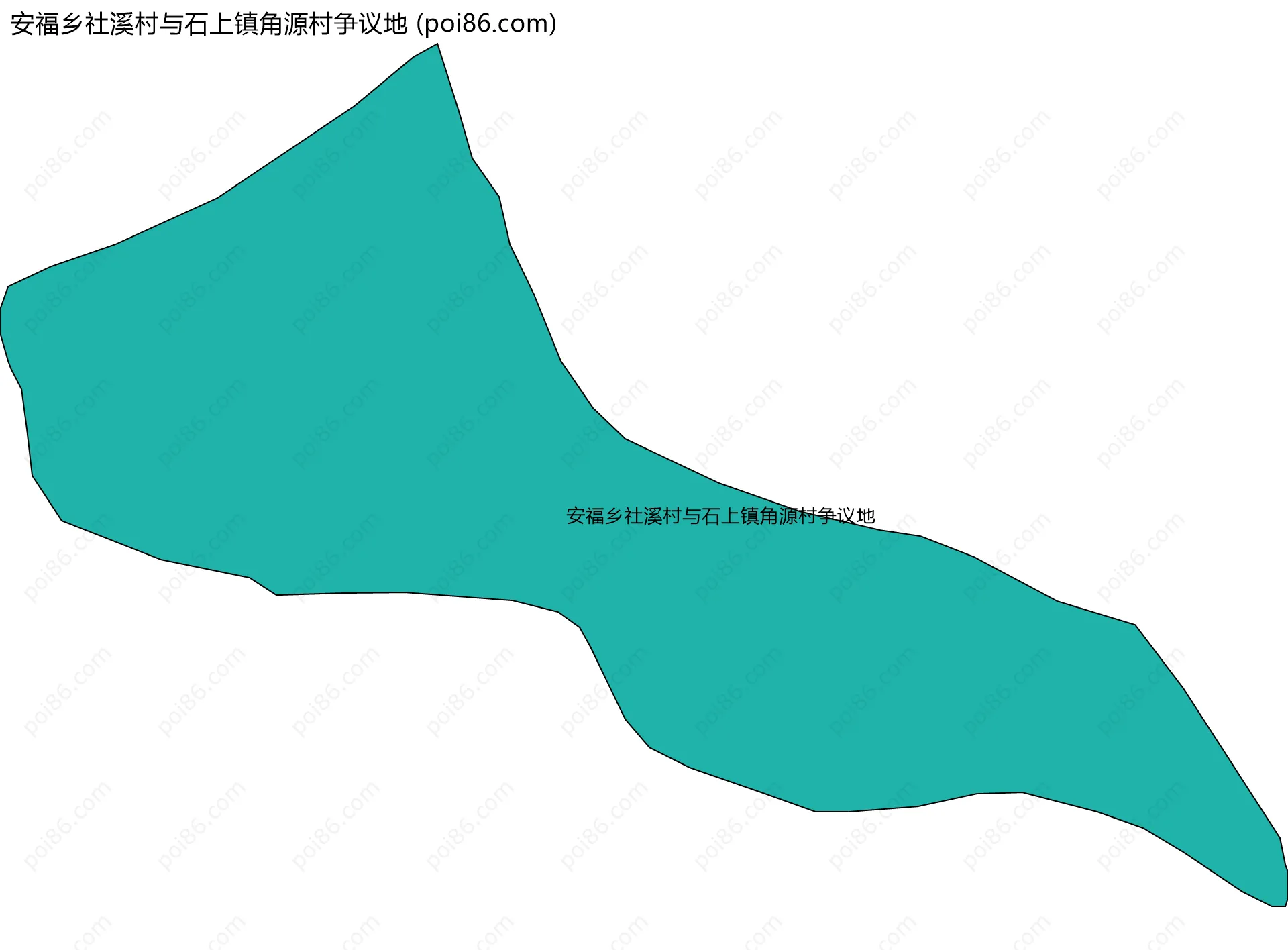 安福乡社溪村与石上镇角源村争议地边界地图