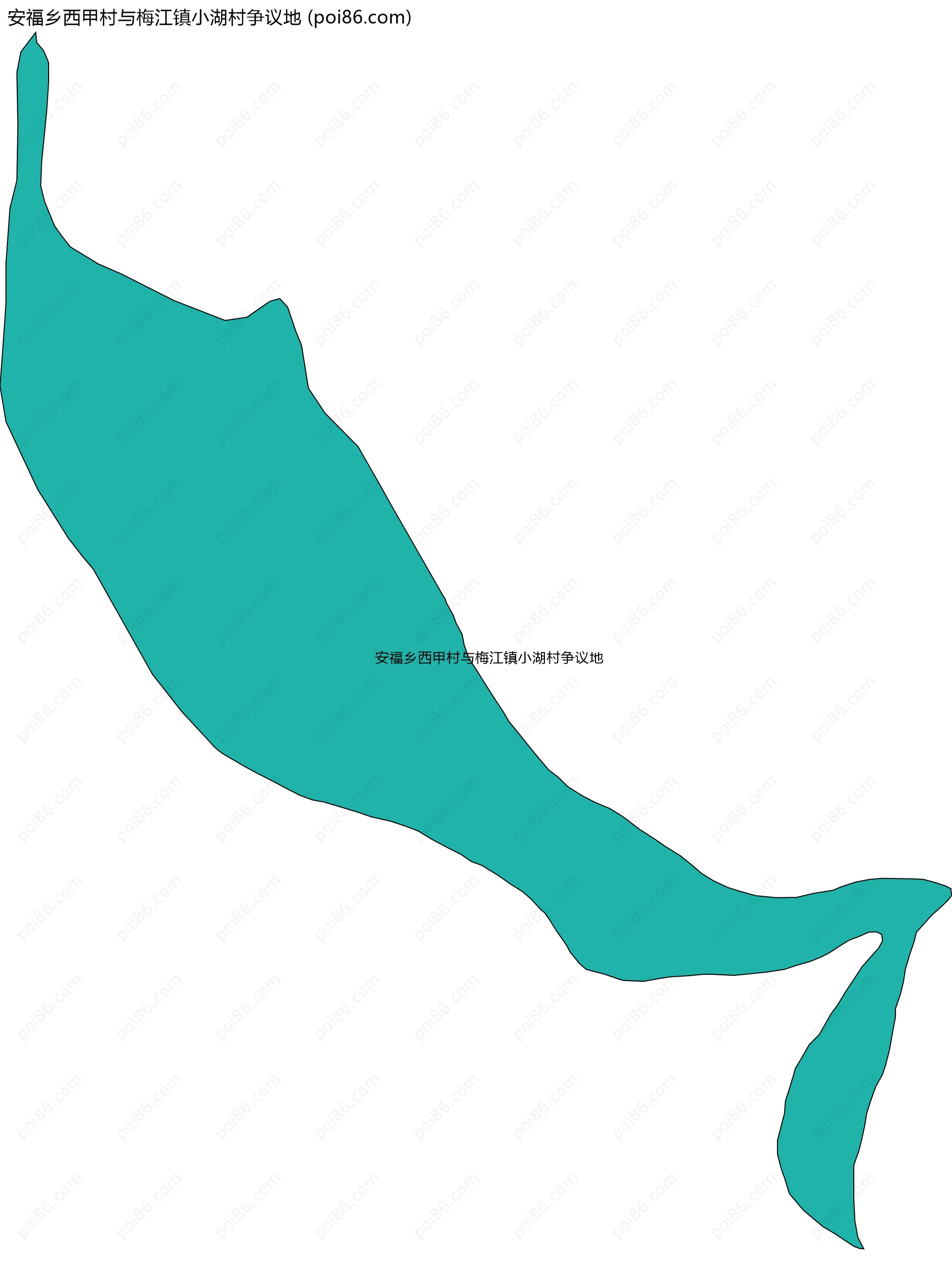 安福乡西甲村与梅江镇小湖村争议地边界地图