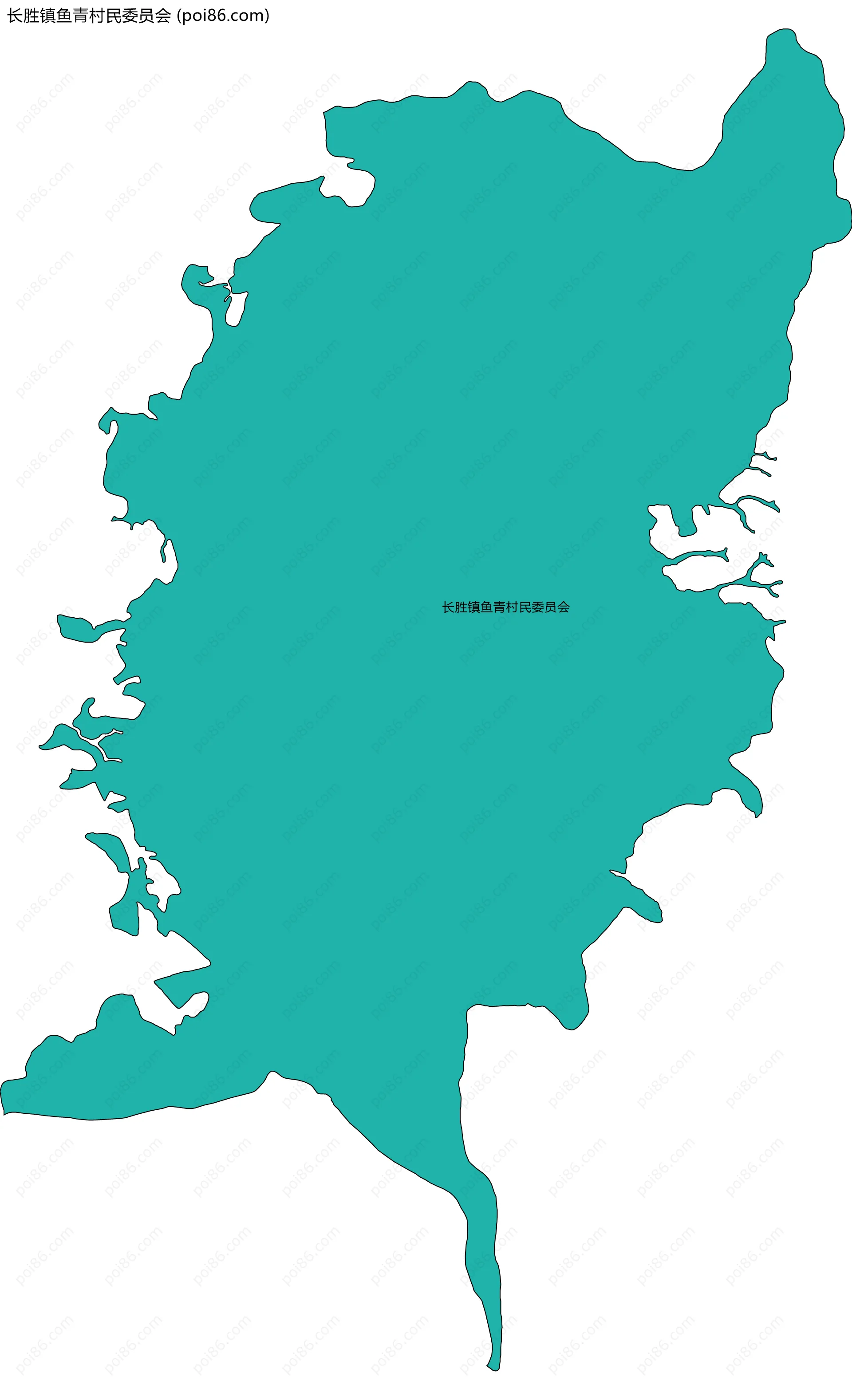 长胜镇鱼青村民委员会边界地图