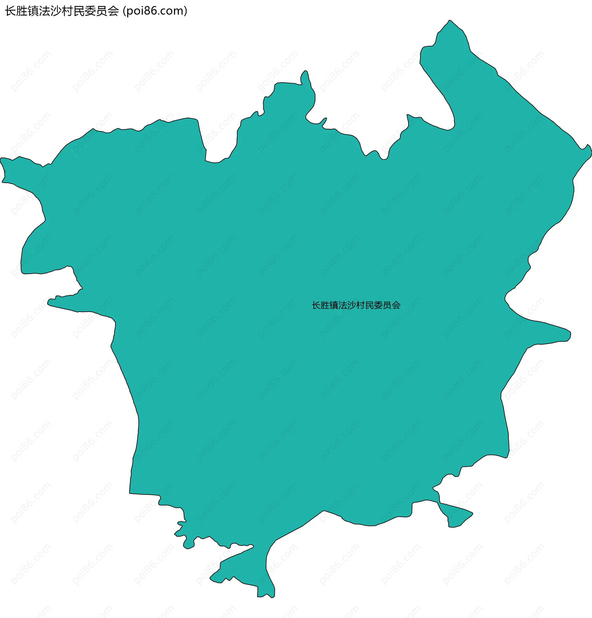长胜镇法沙村民委员会边界地图