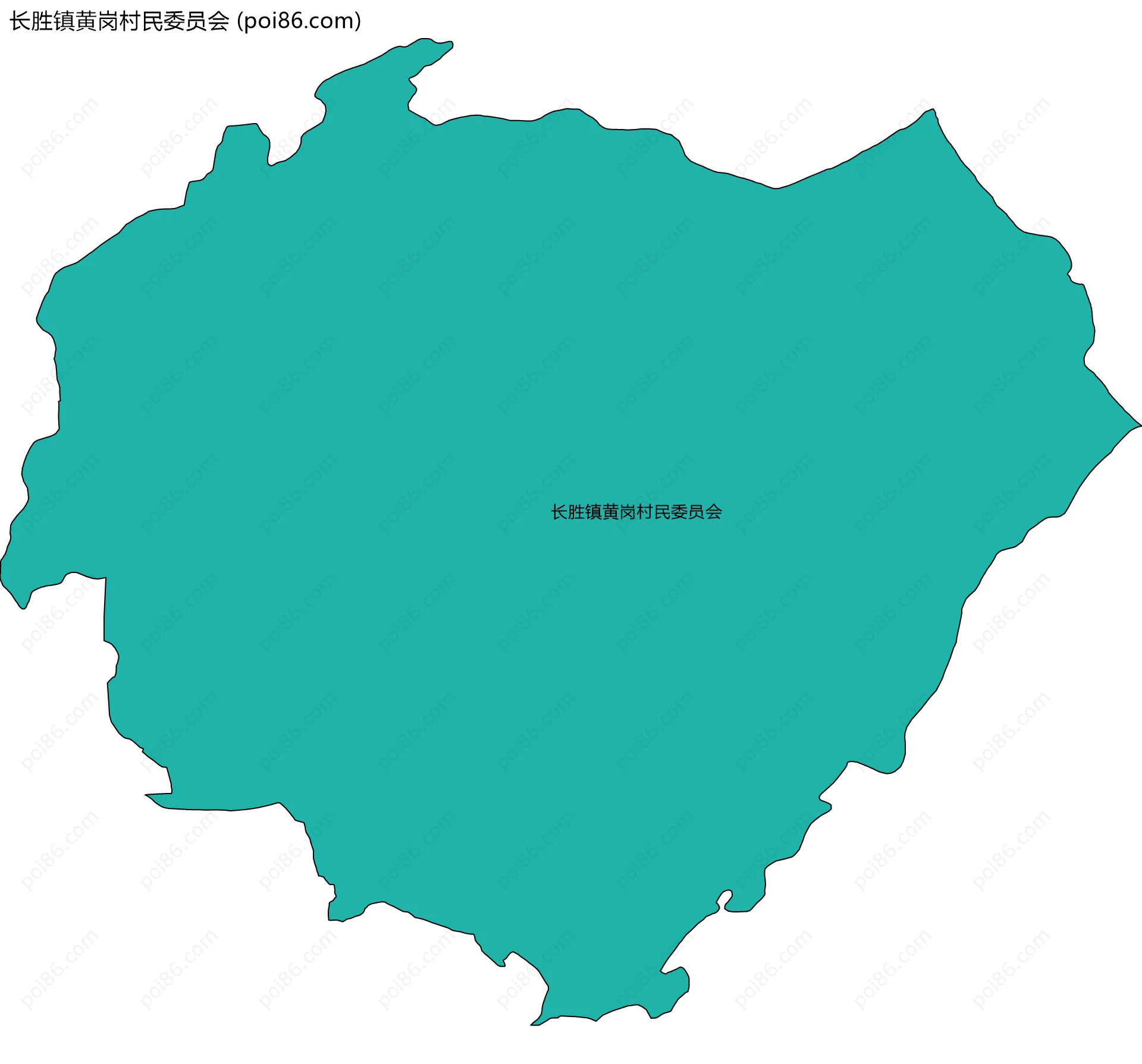 长胜镇黄岗村民委员会边界地图