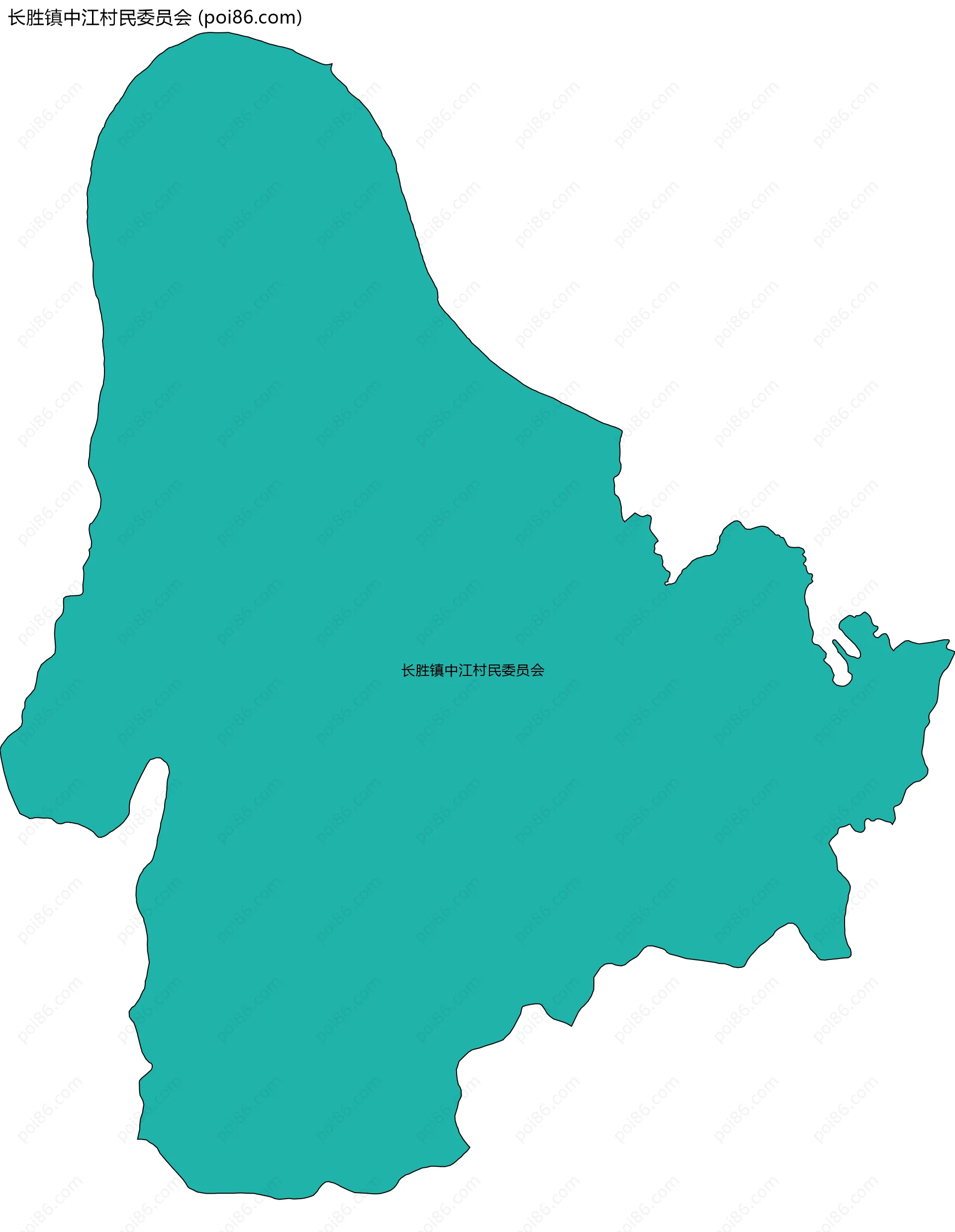 长胜镇中江村民委员会边界地图