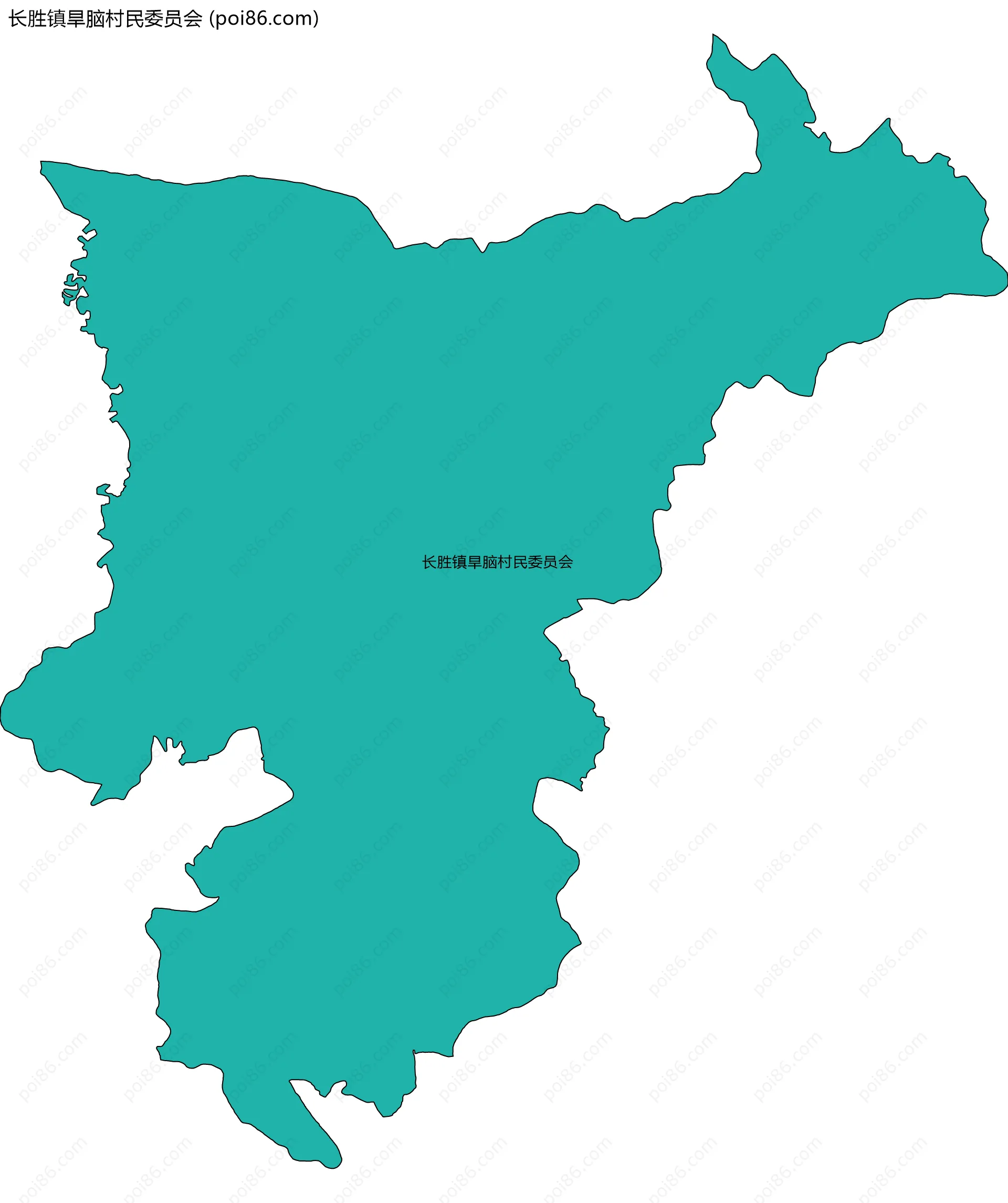 长胜镇旱脑村民委员会边界地图