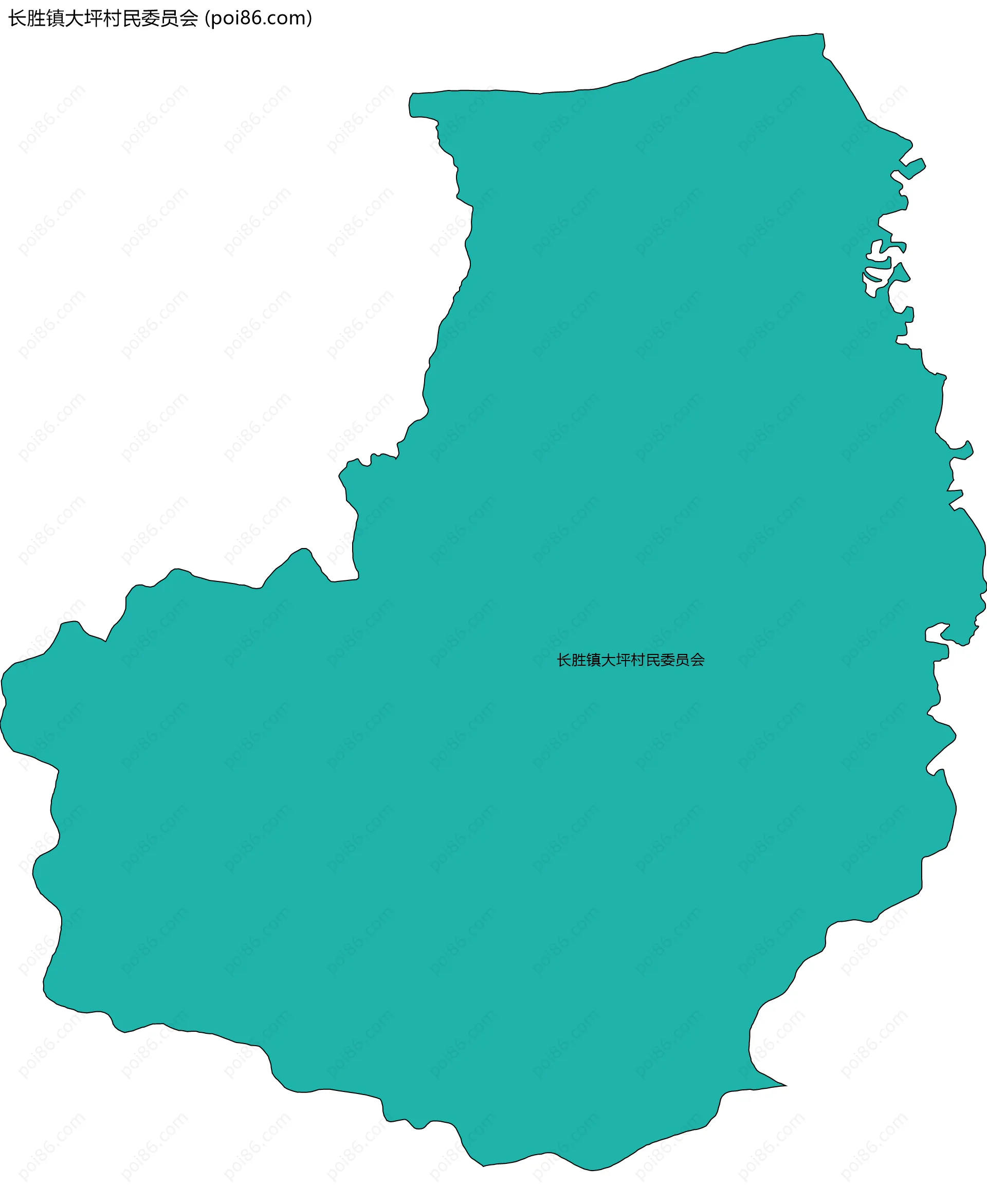 长胜镇大坪村民委员会边界地图
