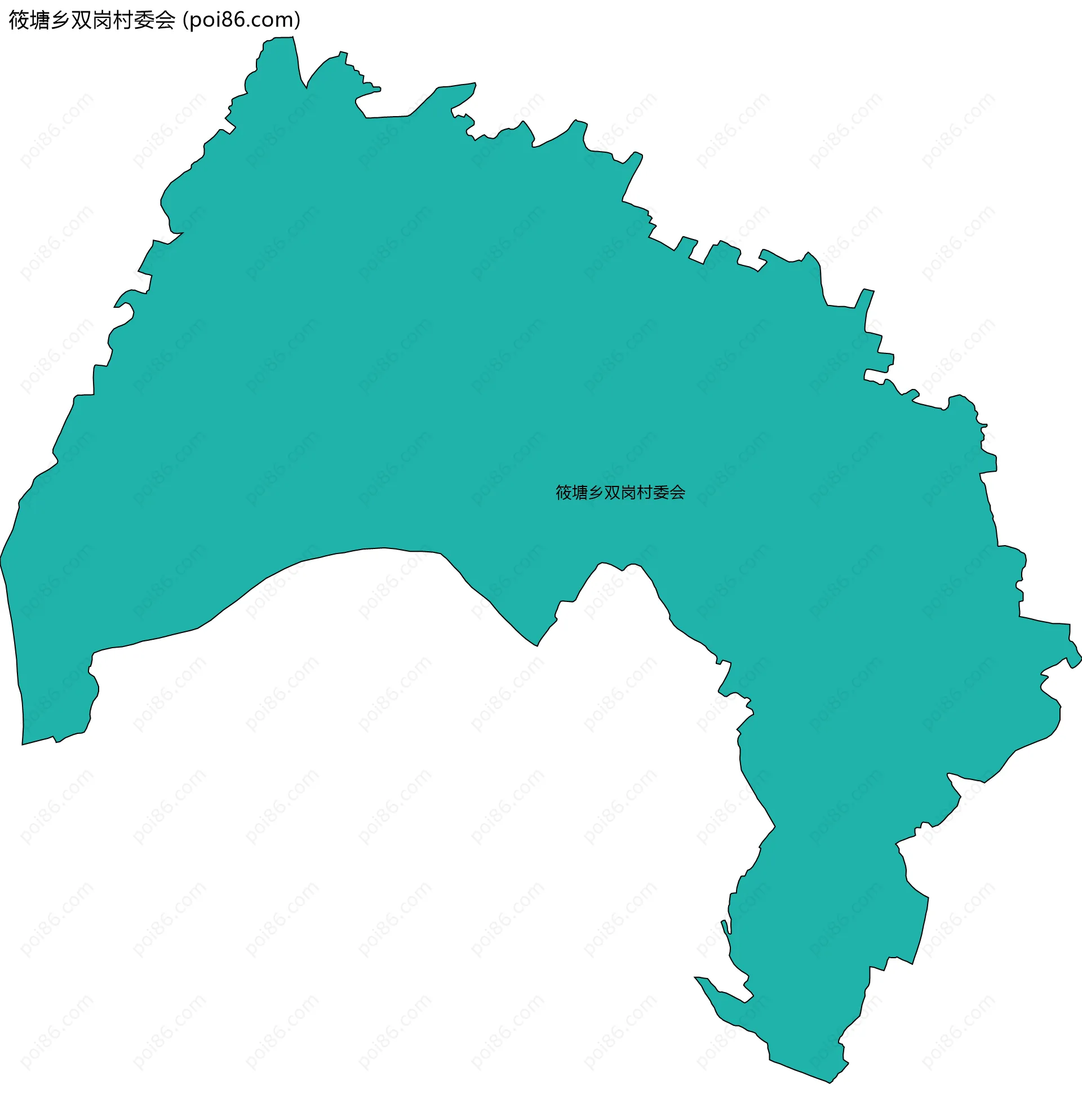 筱塘乡双岗村委会边界地图