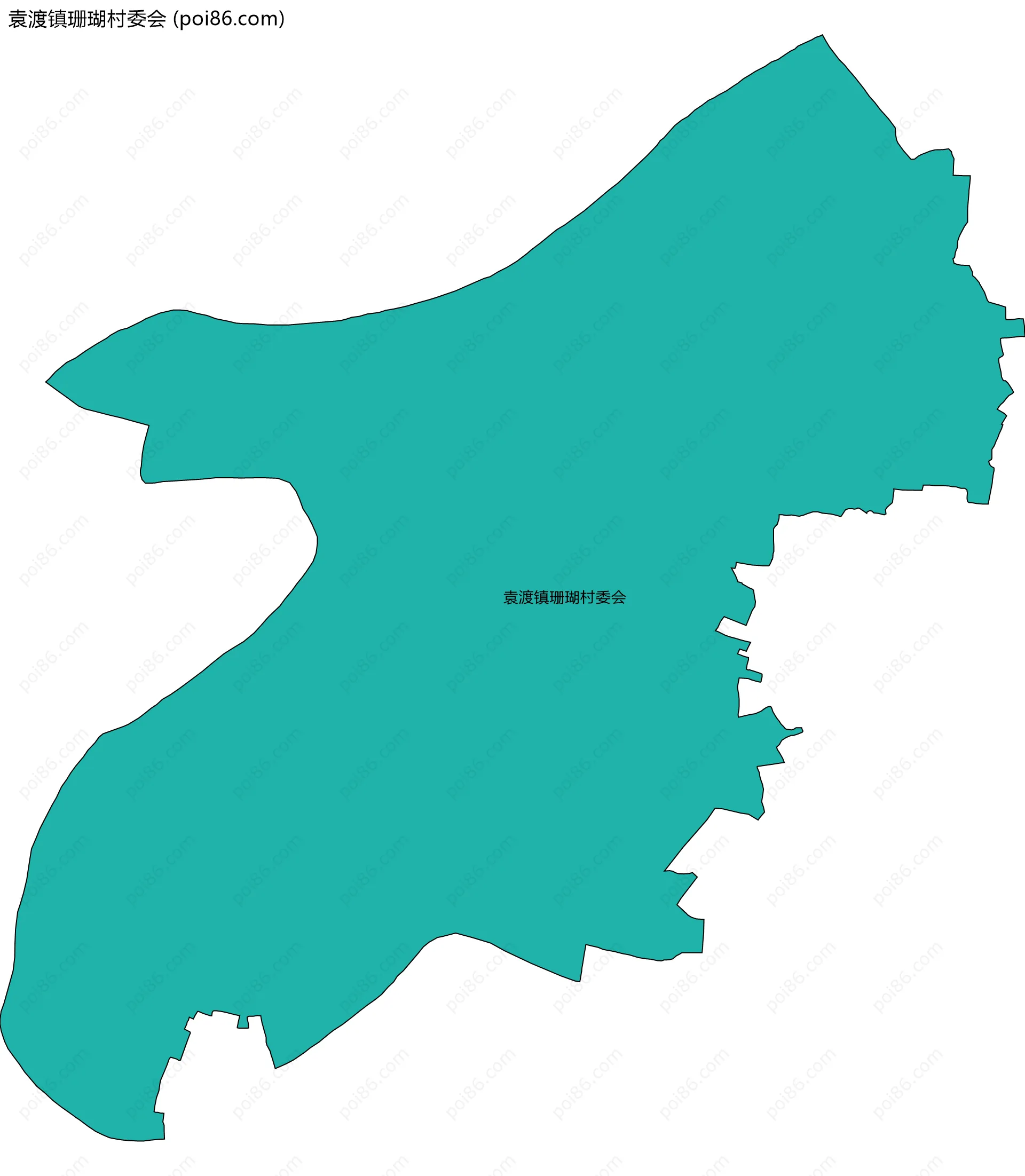 袁渡镇珊瑚村委会边界地图