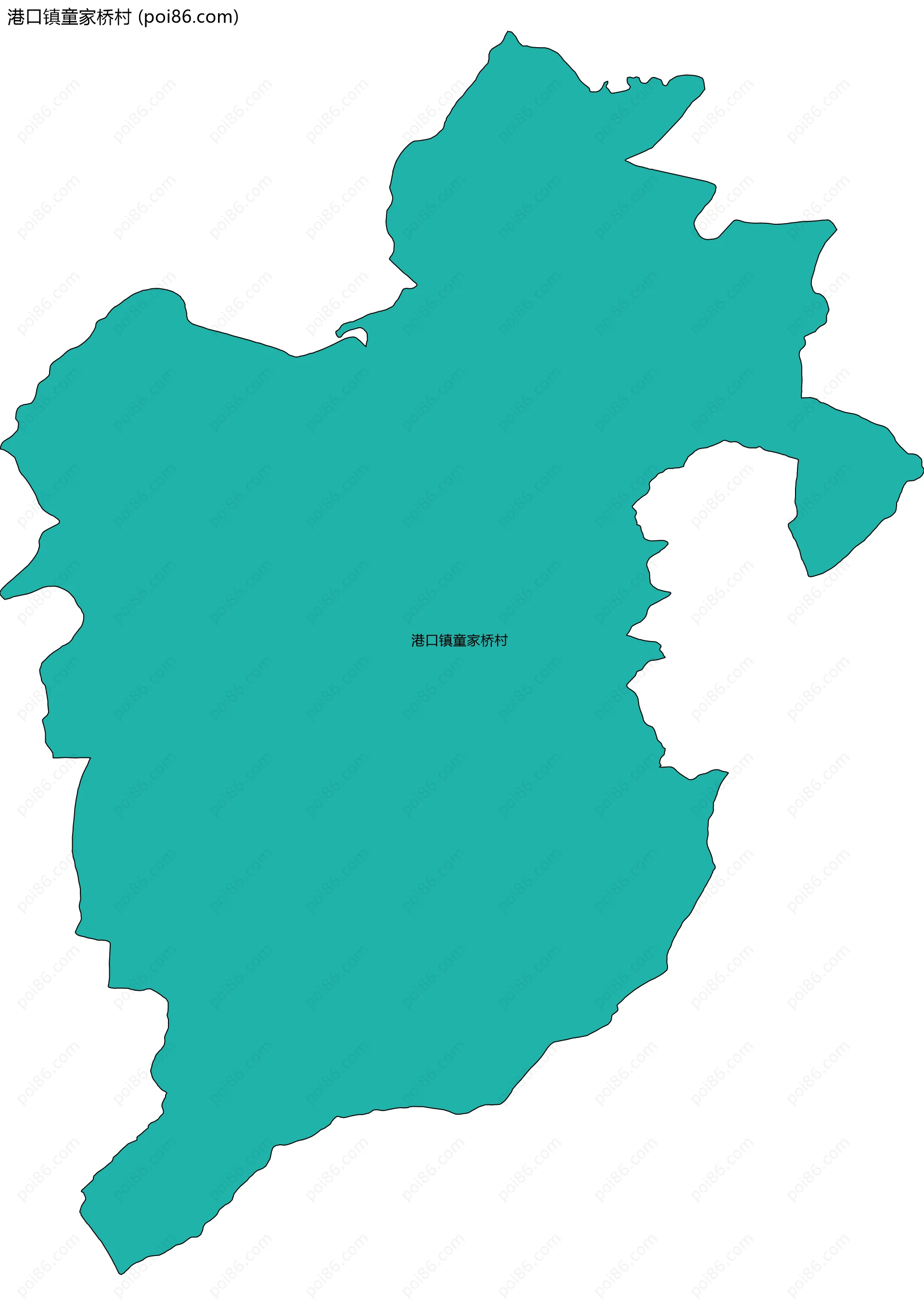 港口镇童家桥村边界地图