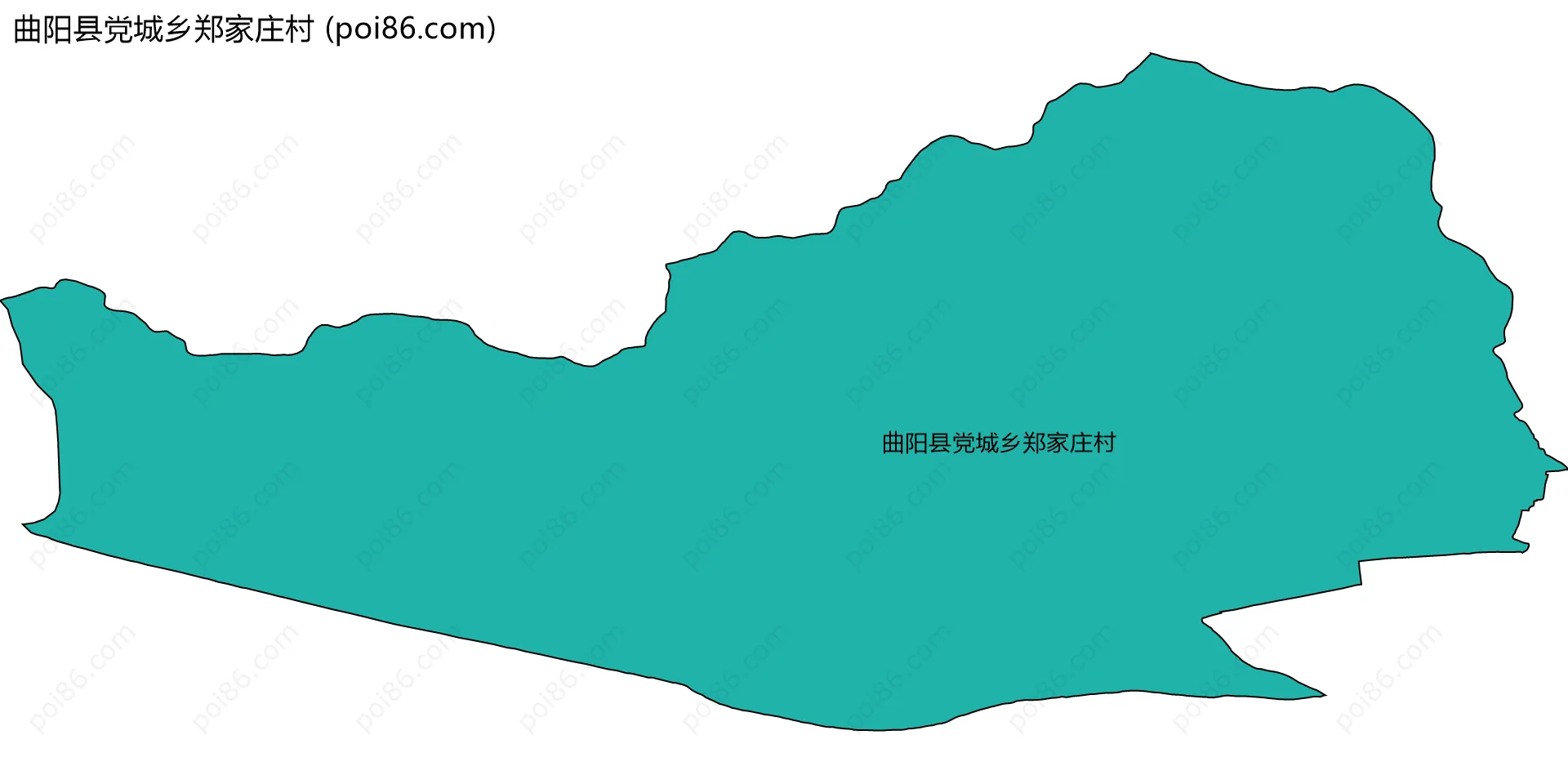 曲阳县党城乡郑家庄村边界地图