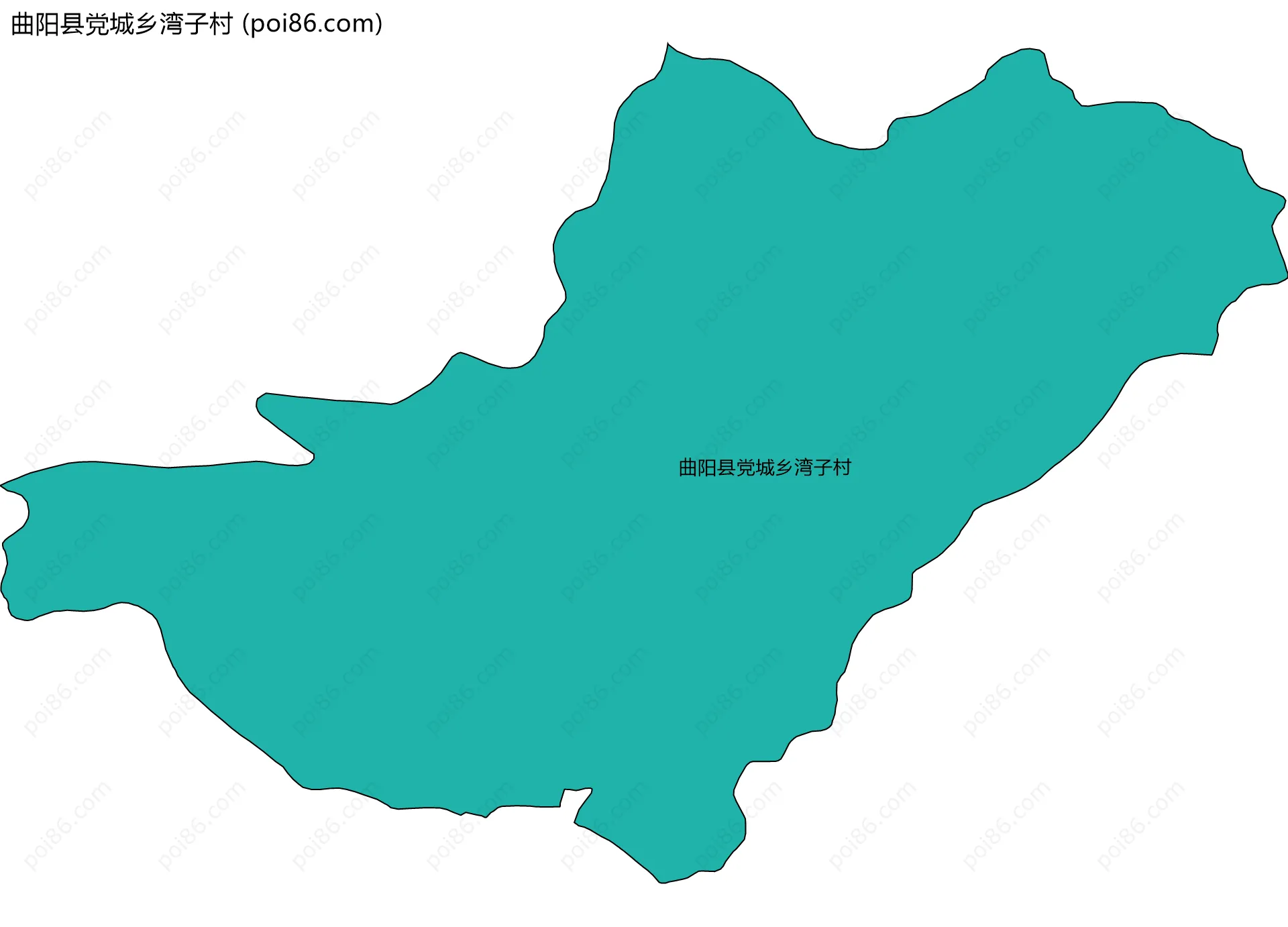 曲阳县党城乡湾子村边界地图