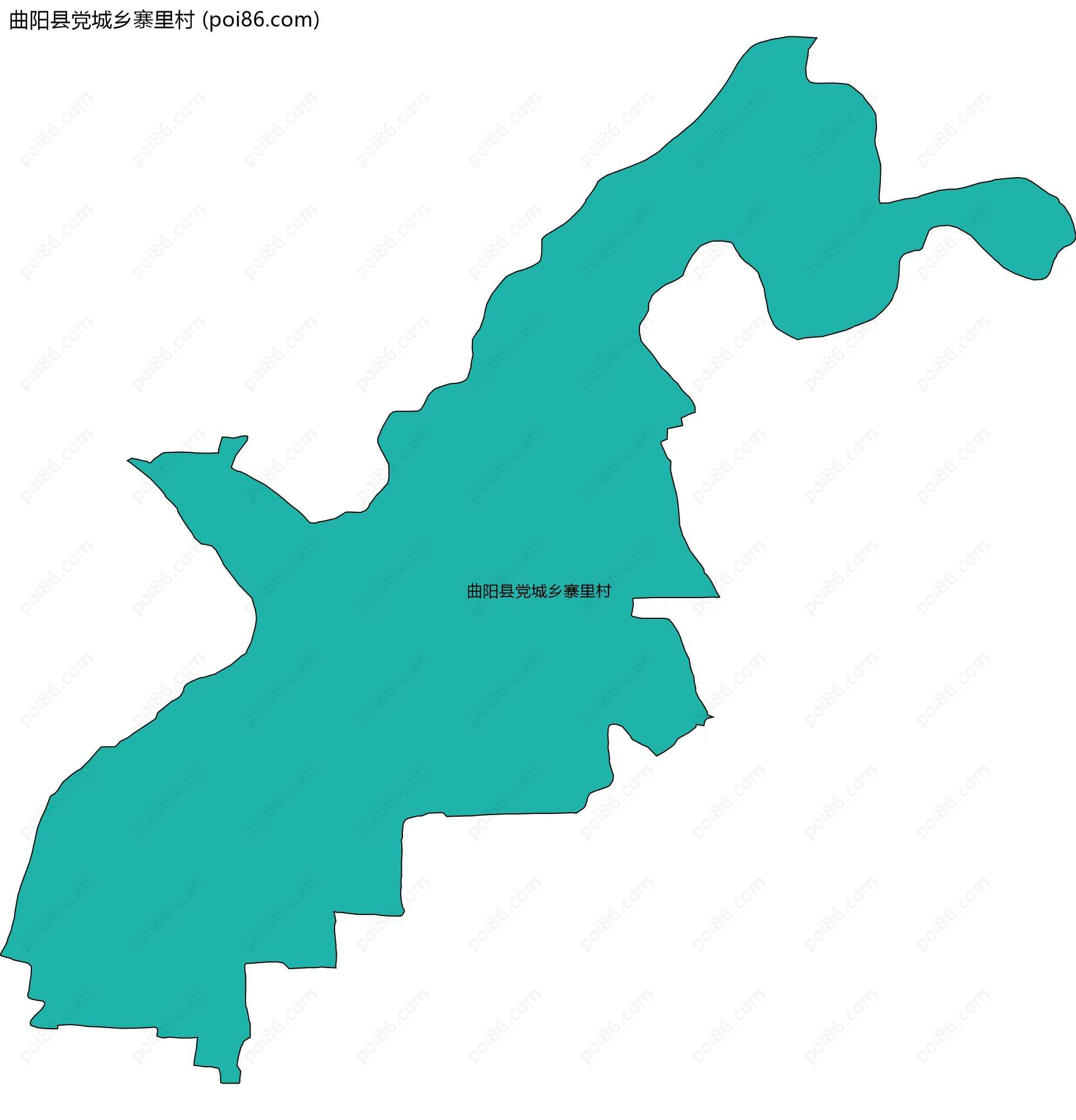 曲阳县党城乡寨里村边界地图