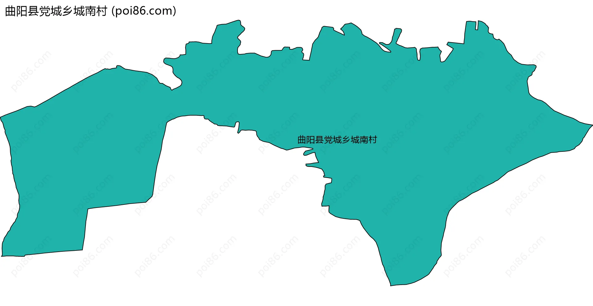 曲阳县党城乡城南村边界地图