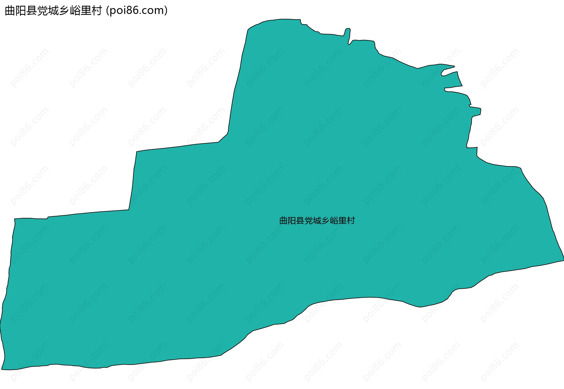 曲阳县党城乡峪里村边界地图