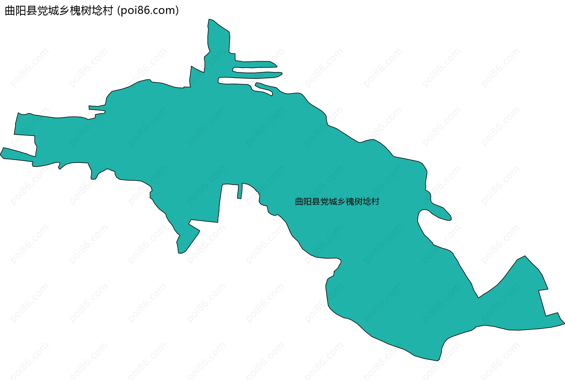 曲阳县党城乡槐树埝村边界地图