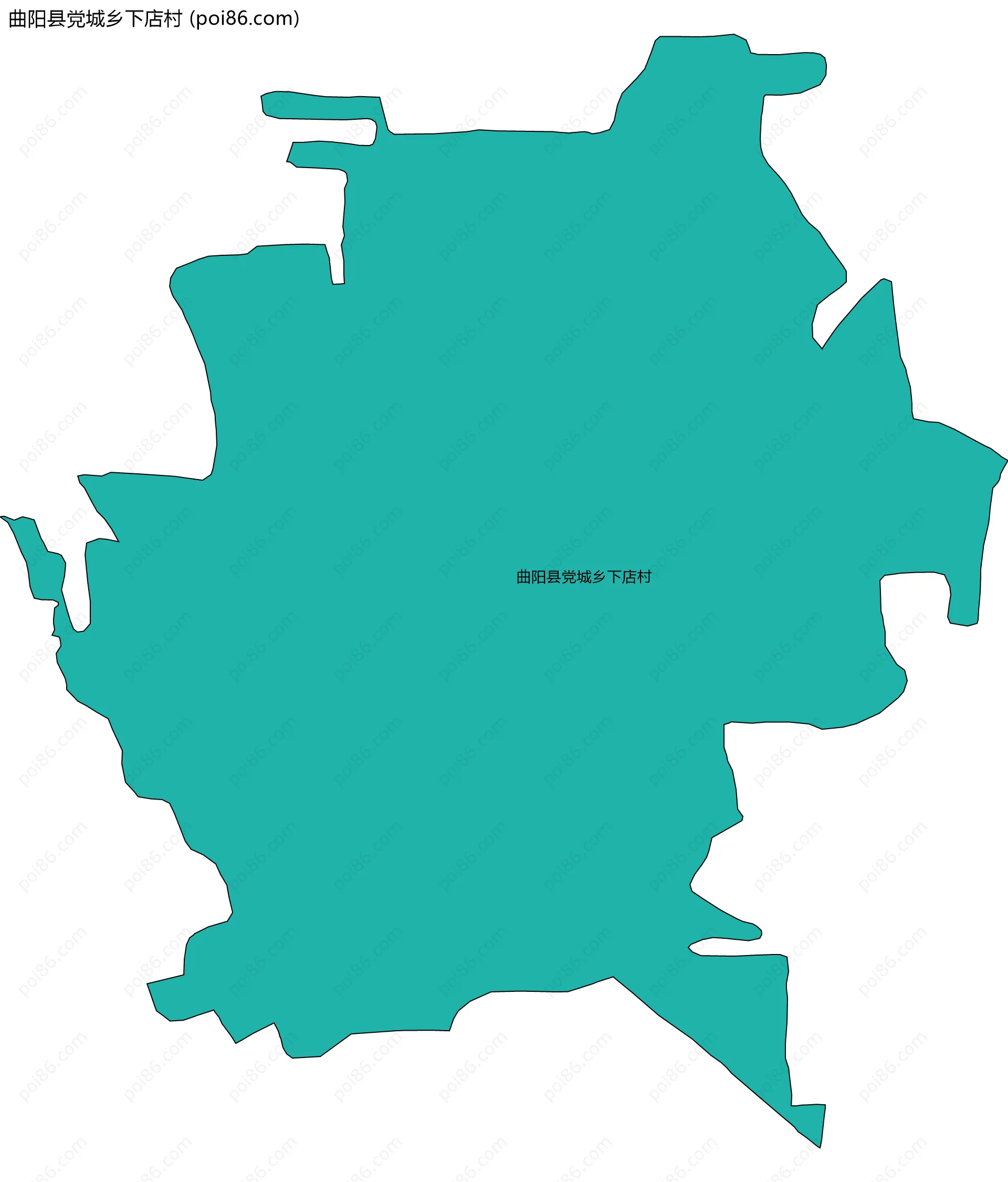 曲阳县党城乡下店村边界地图