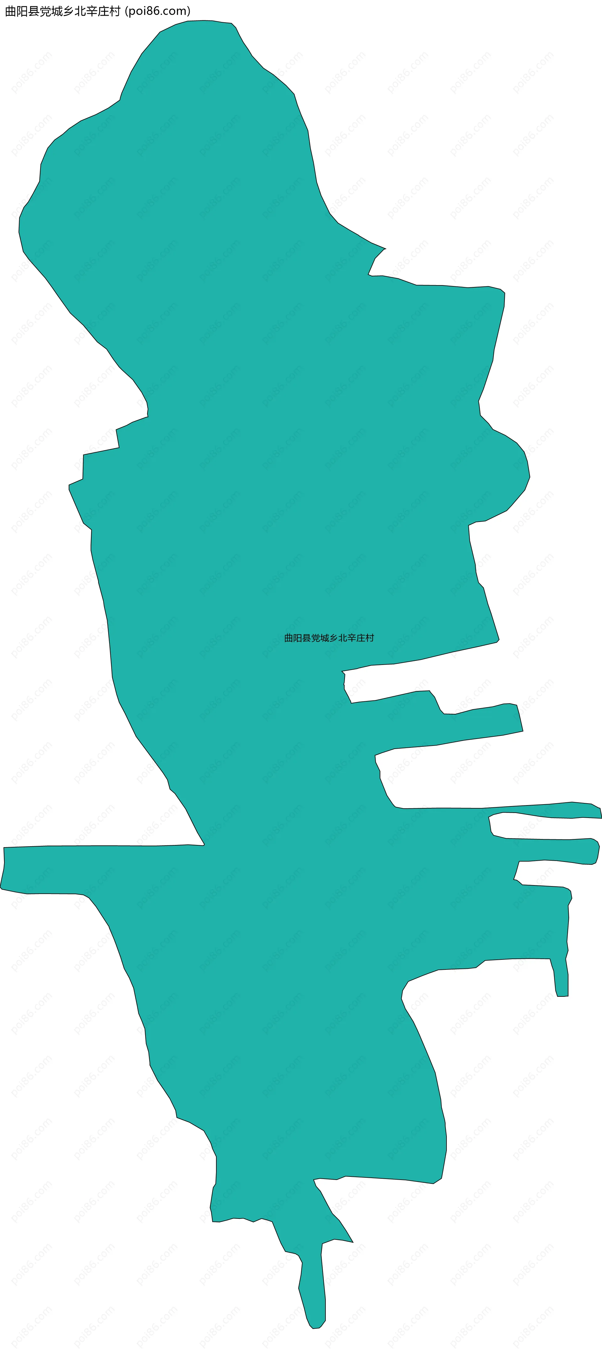 曲阳县党城乡北辛庄村边界地图