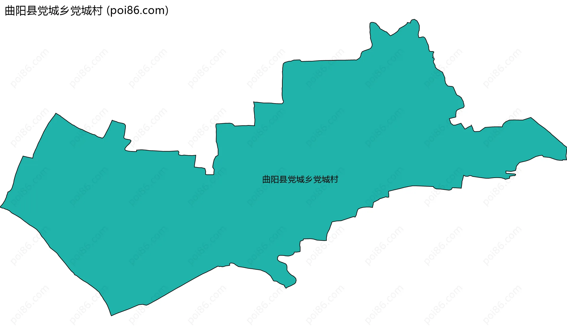 曲阳县党城乡党城村边界地图