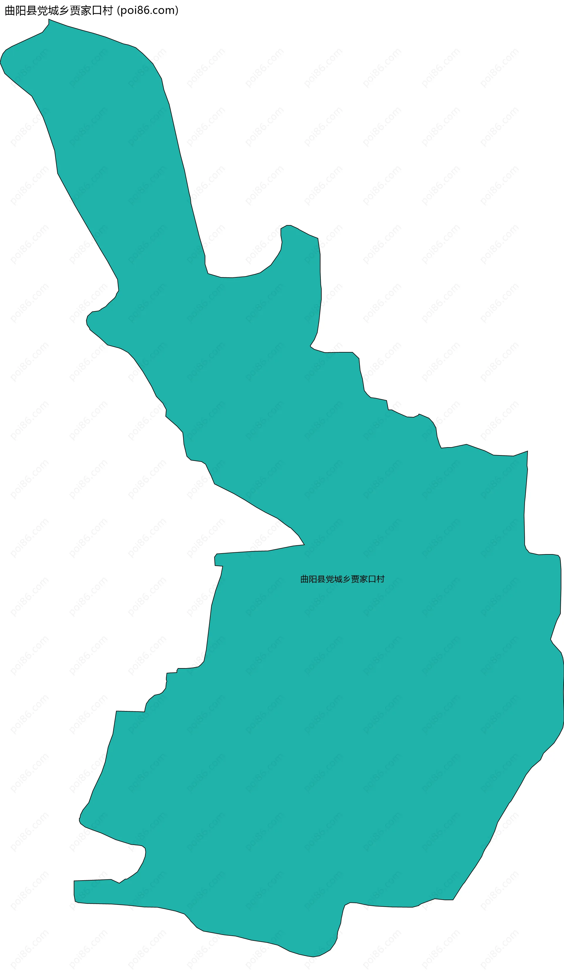 曲阳县党城乡贾家口村边界地图