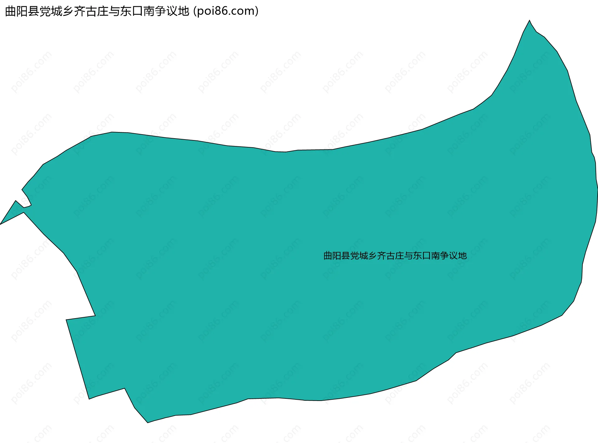 曲阳县党城乡齐古庄与东口南争议地边界地图