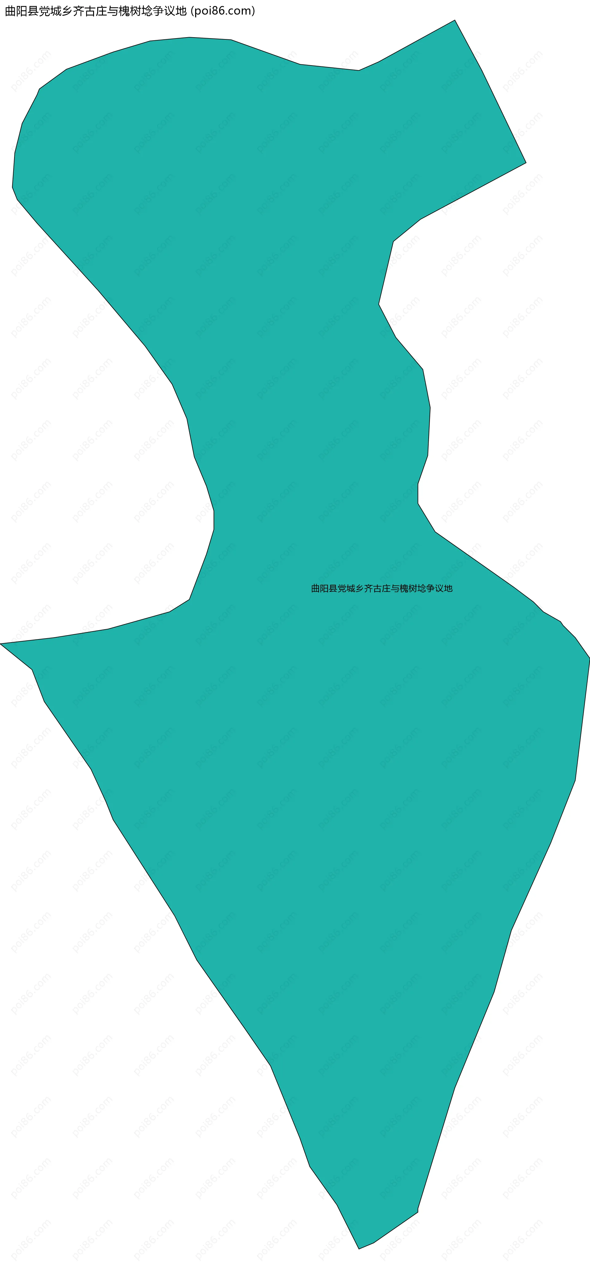 曲阳县党城乡齐古庄与槐树埝争议地边界地图