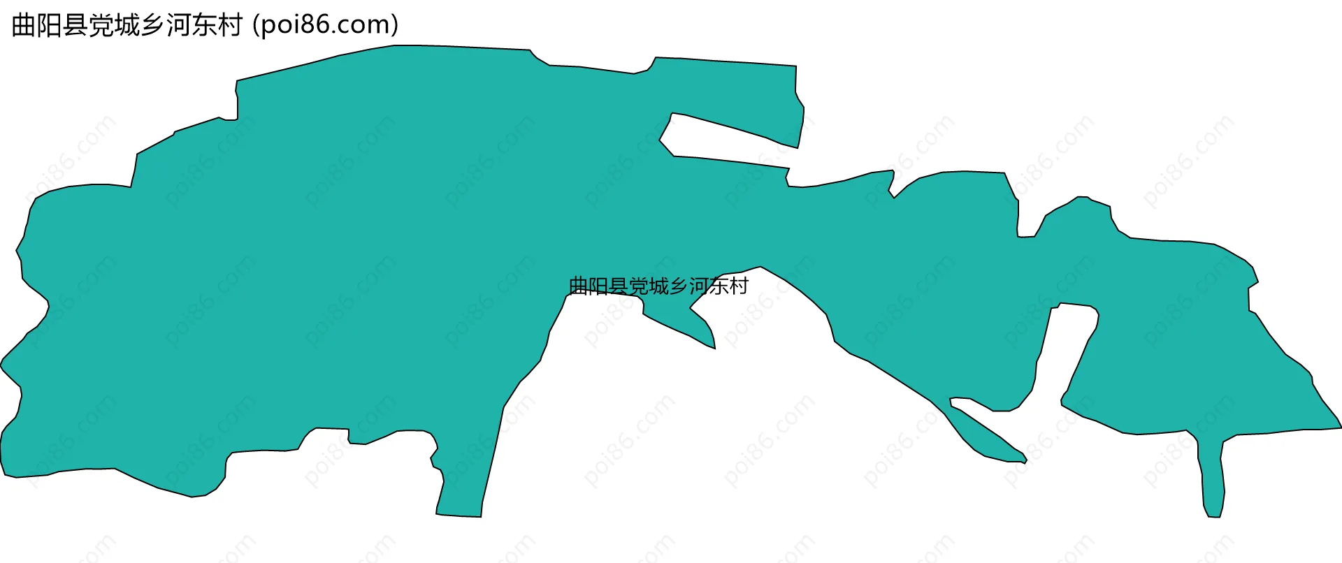 曲阳县党城乡河东村边界地图