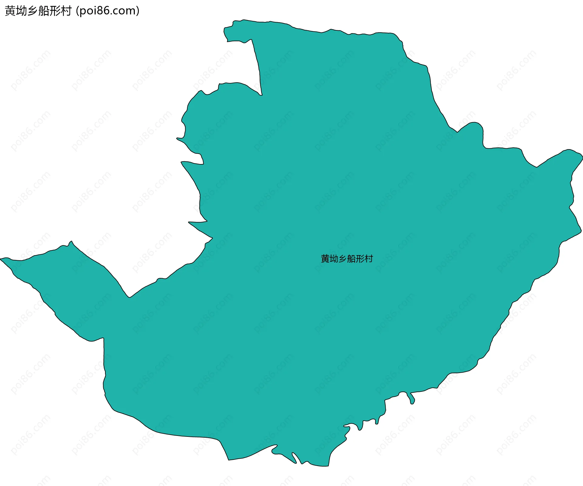 黄坳乡船形村边界地图