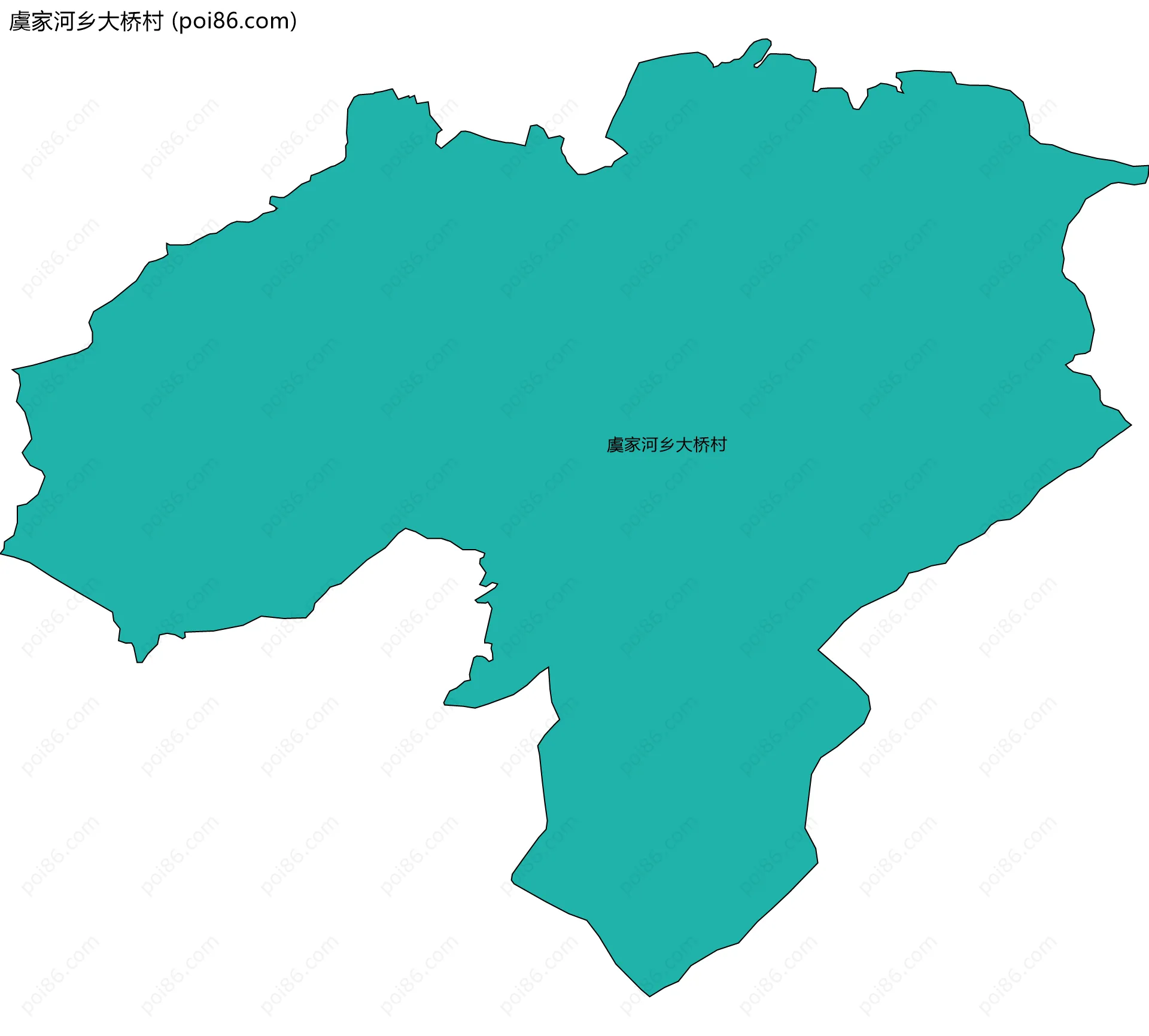 虞家河乡大桥村边界地图