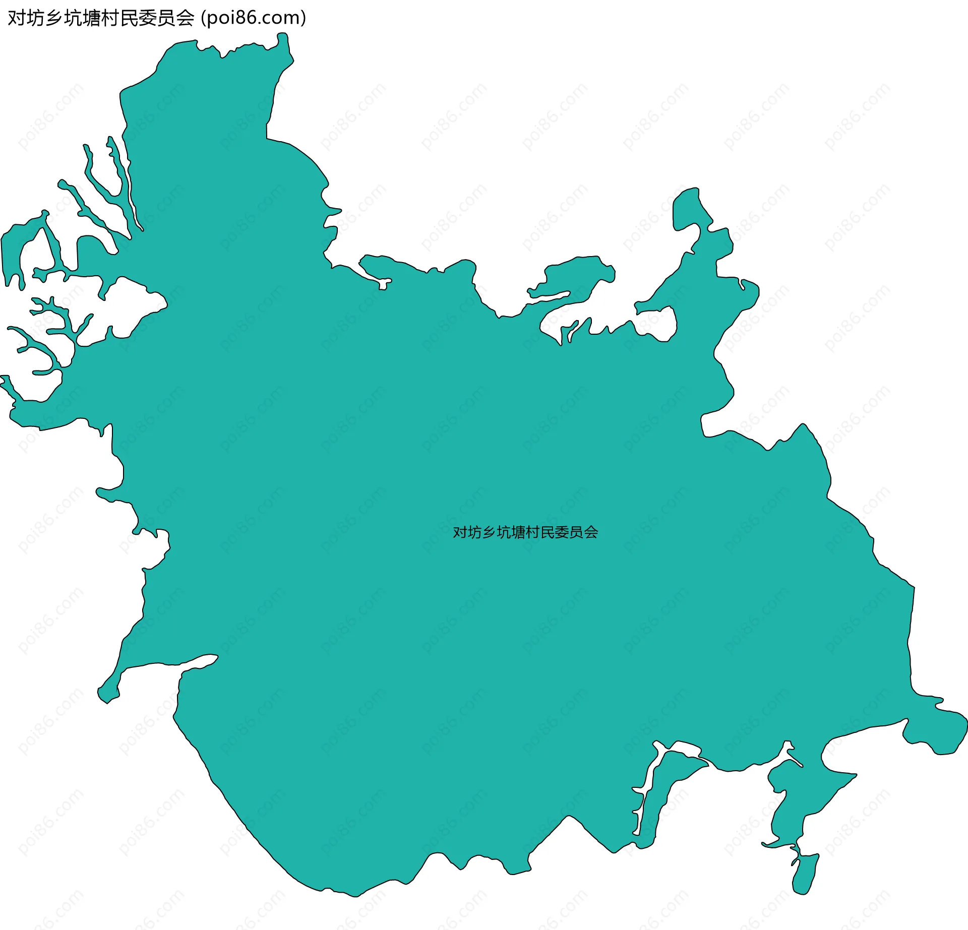 对坊乡坑塘村民委员会边界地图