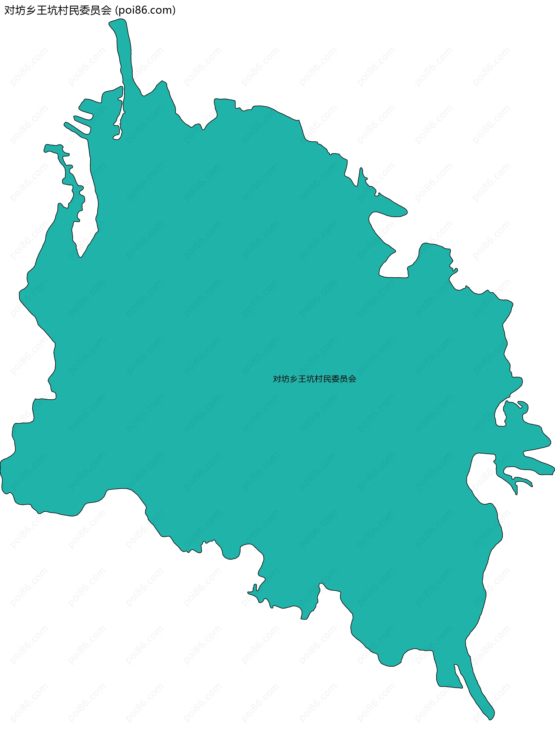 对坊乡王坑村民委员会边界地图